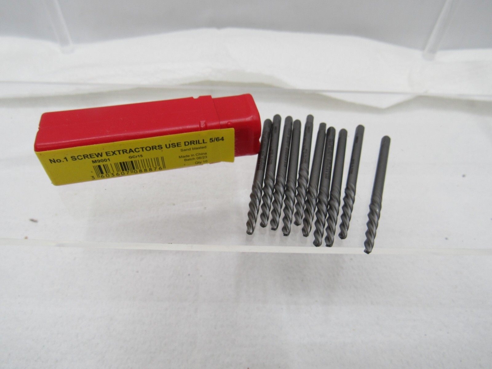 Lot of 10 No.1 Screw Extractors Sand Blasted Use 5/64″ Drill Tool M9001 GCr15