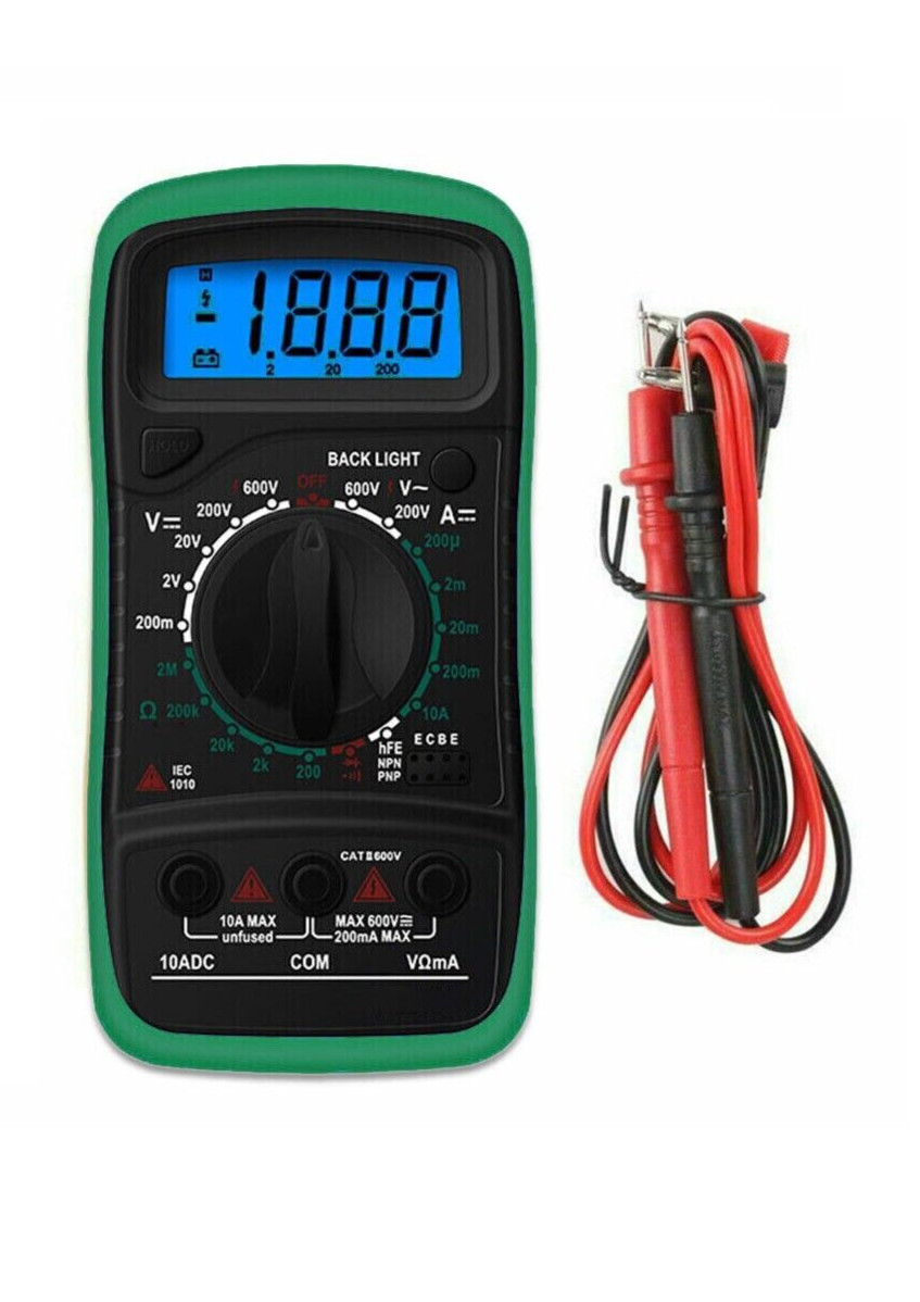 Digital Multimeter XL830L, AC DC Voltmeter Ohmmeter Voltage Tester – 2 Pack