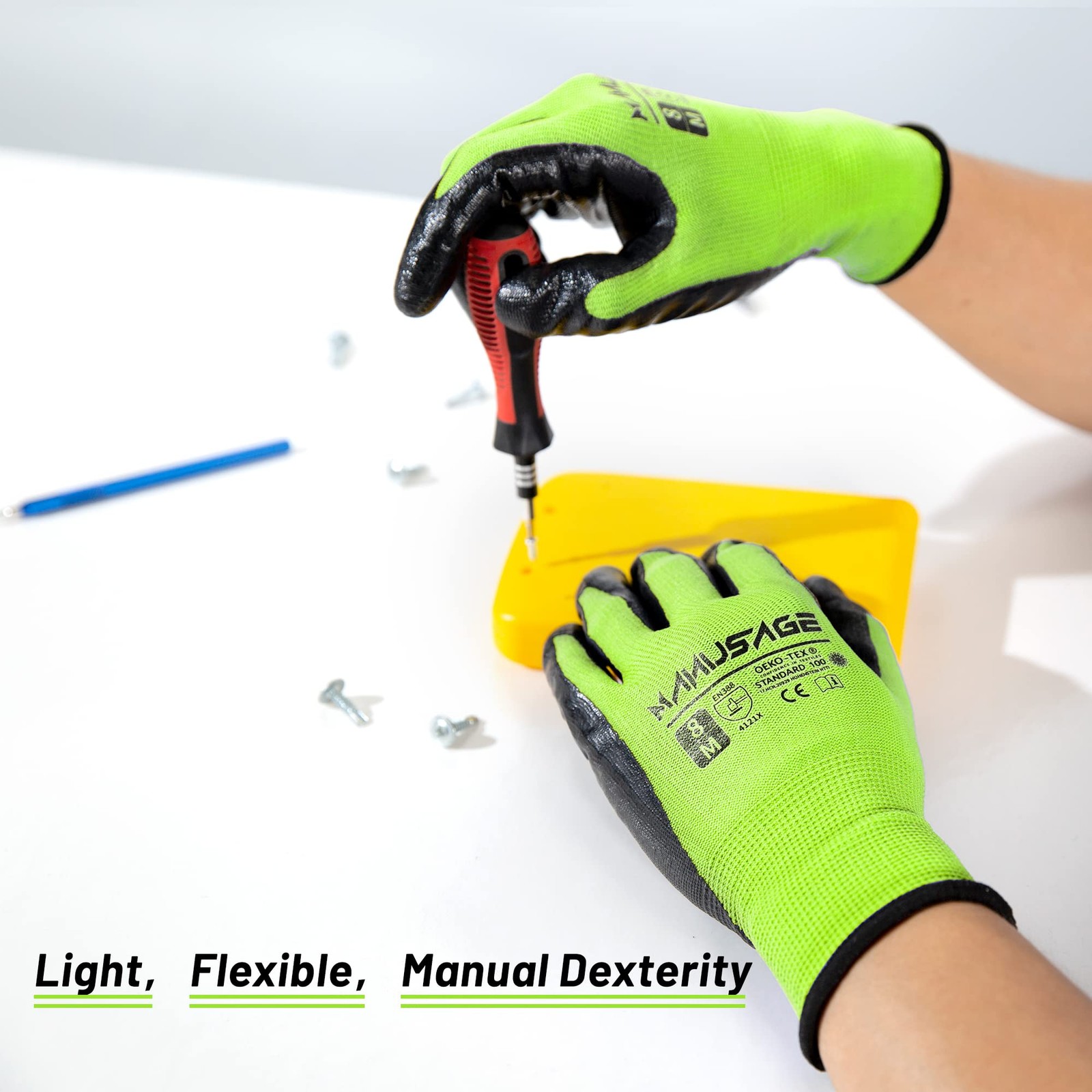 Safety Work Gloves – Protective Glove for Men & Women – Ultrathin Hand Protec…
