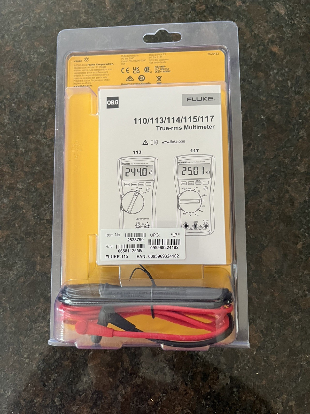 *NEW* Fluke 115 Multimeter | True-RMS, 6000 Count Resolution