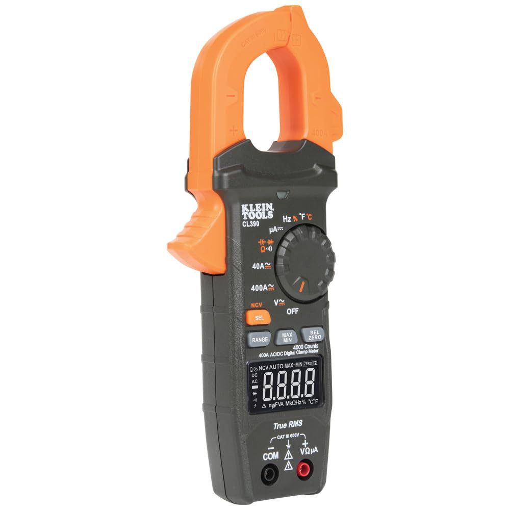 CL390 AC/DC Digital Clamp Meter, Auto-Ranging, 400 Amp, NCVT Tester, Hi-Viz LCD