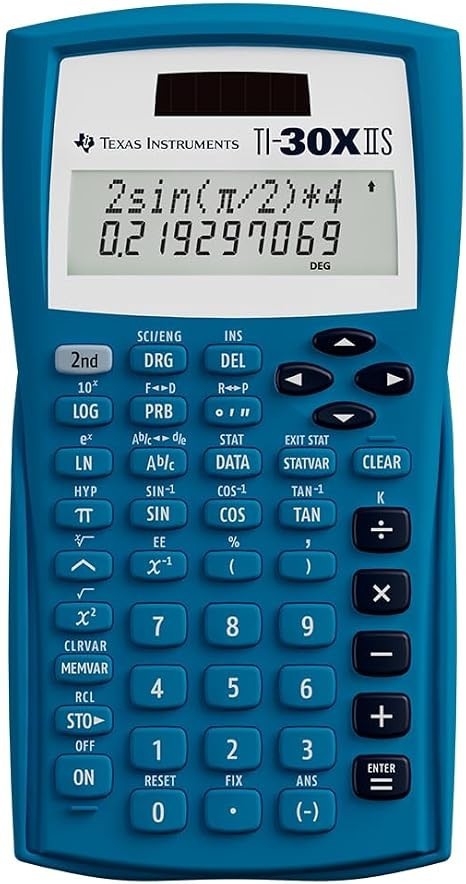 Texas Instruments TI-30XIIS Blue Scientific Calculator for High School Math