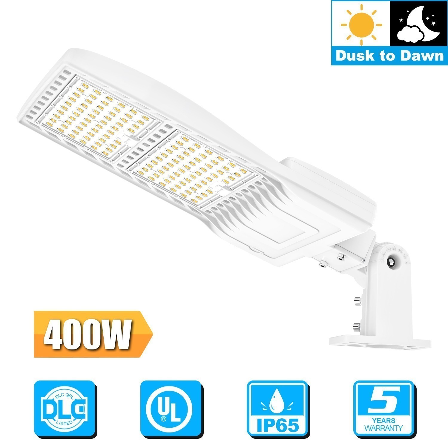 Dusk To Dawn LED Parking Lot Shoebox Wall Light 400W Outdoor Street Road Lamp