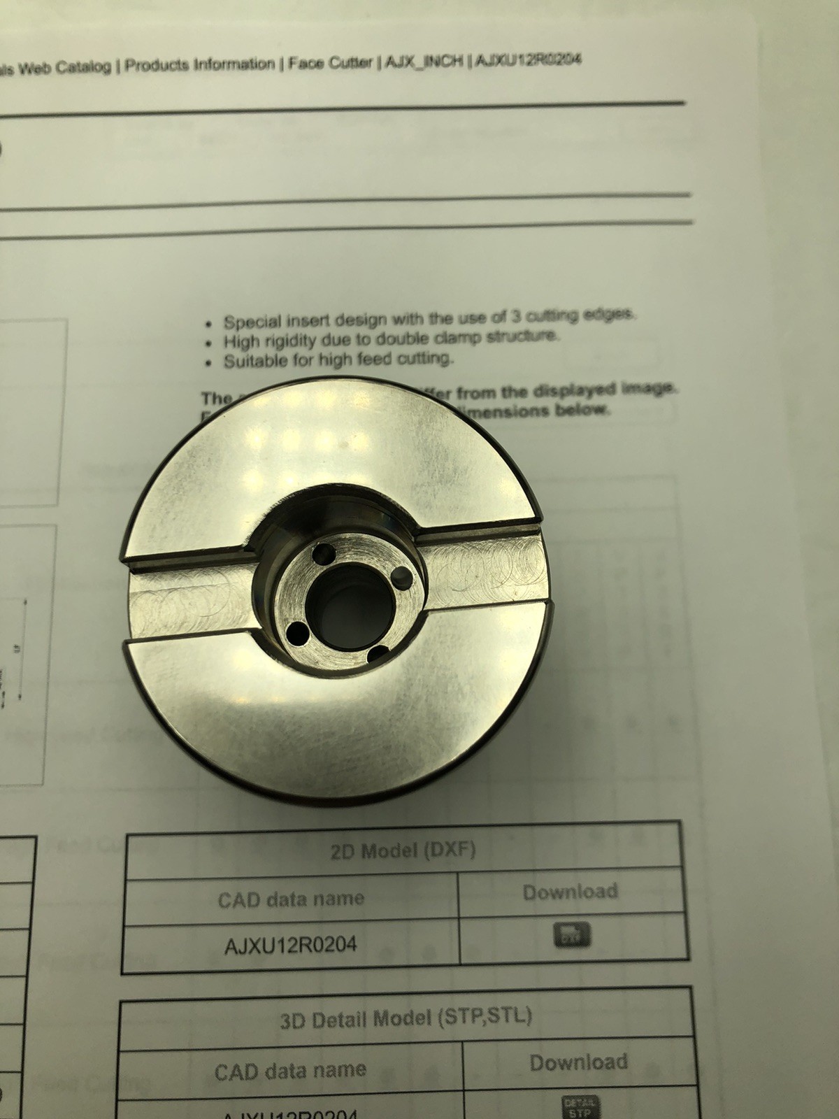 NEW MITSUBISHI AJXU12R0204 2» Face Cutter 0.75 Arbor EDP# 241189.See Photo’s.
