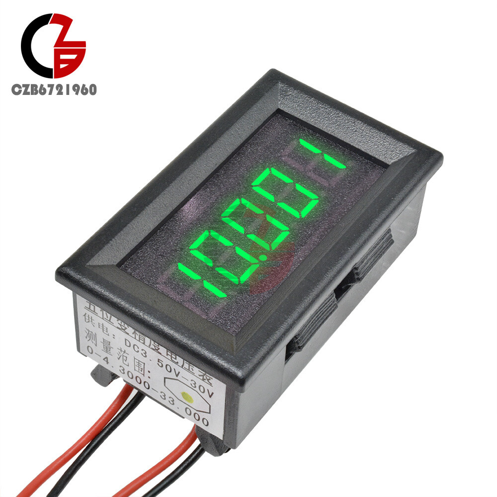 Green LED 5 Digit DC 0-4.3000-33.000V Precision Digital Volt Meter Voltage Panel