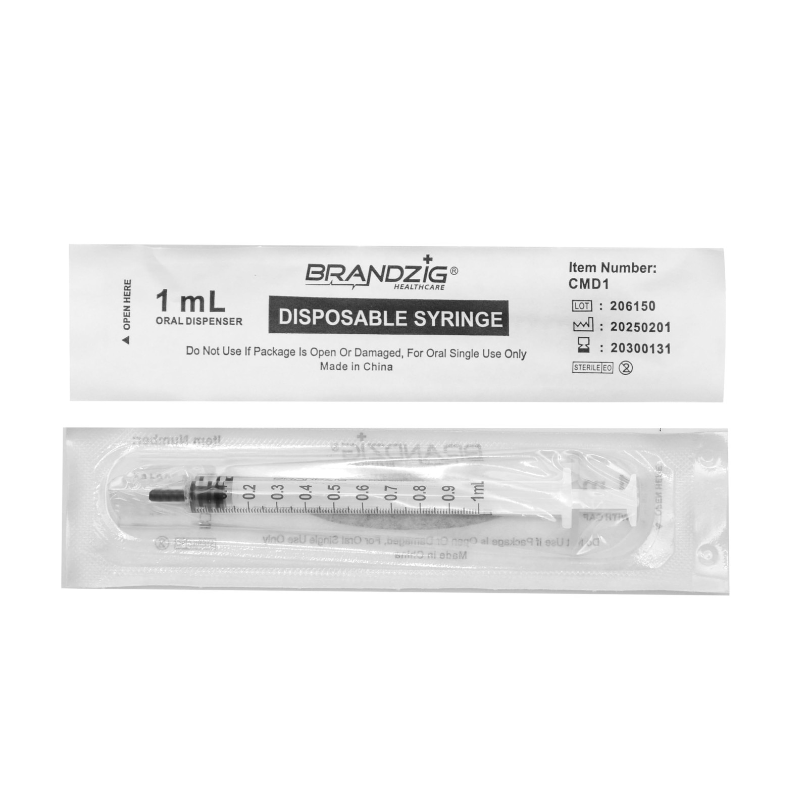 1ml Oral Syringe – 100 Pack – Luer Slip Tip, No Needle, Sterile Individually