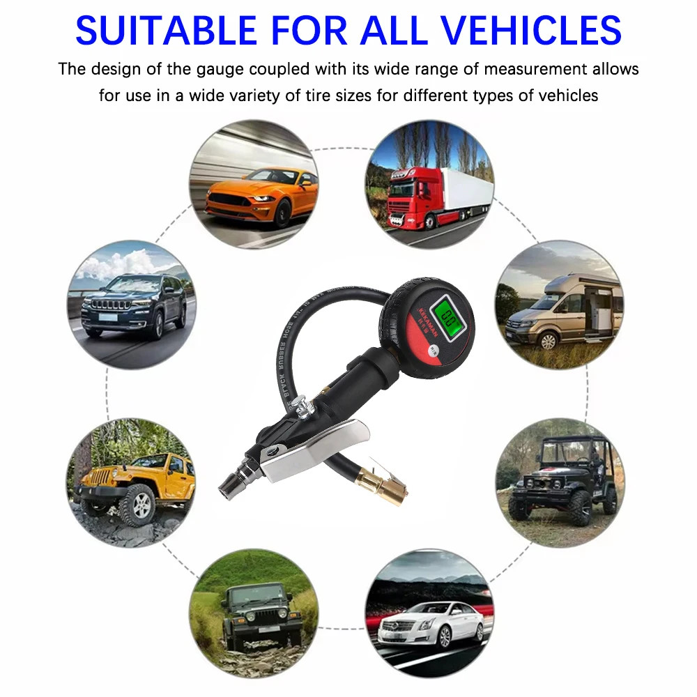 For Car Truck Vehicle Motorcycle Auto Tire Pressure Gauge LCD Digital Tyre Teste