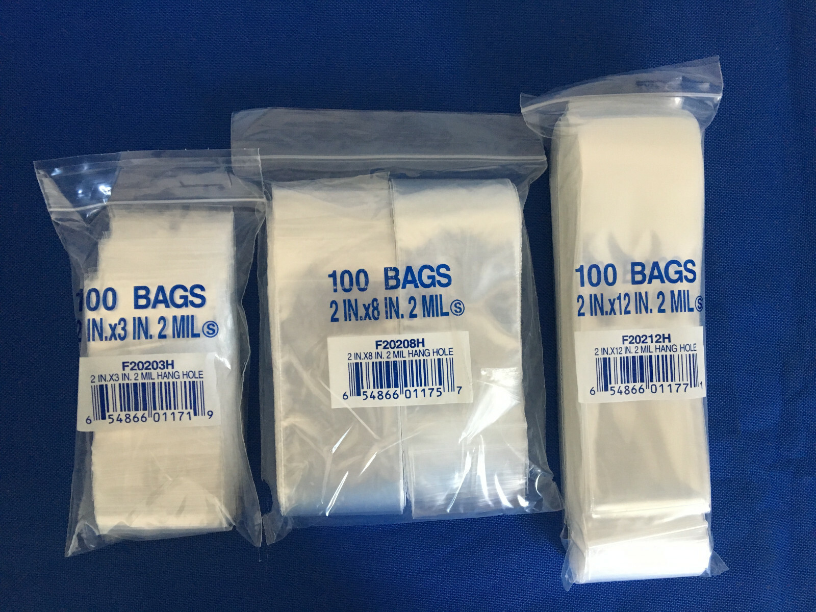 1000 Elkay Plastics Seal Top ZipLock Reclosable Poly Jewelry Bags 2Mil Hang Hole