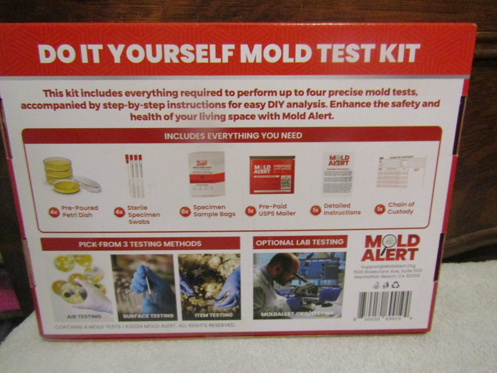 4 tests Mold Alert Do It Yourself Mold Test Kit, At Home Mold Kit, Mold Testing