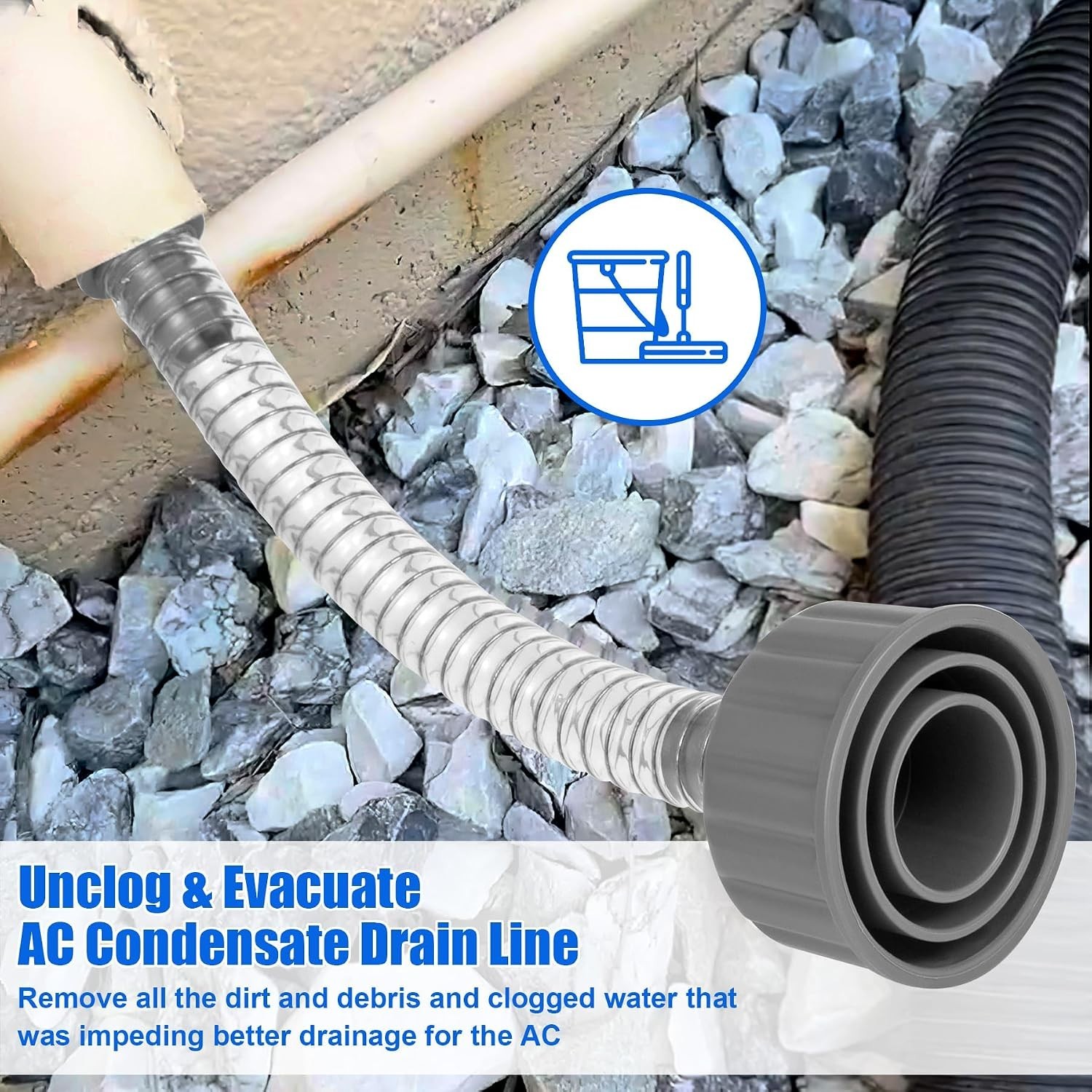 Wet Vac Attachment A/C Drain Lines Cleaner Tool, AC Drain Line Vacuum Adapter…