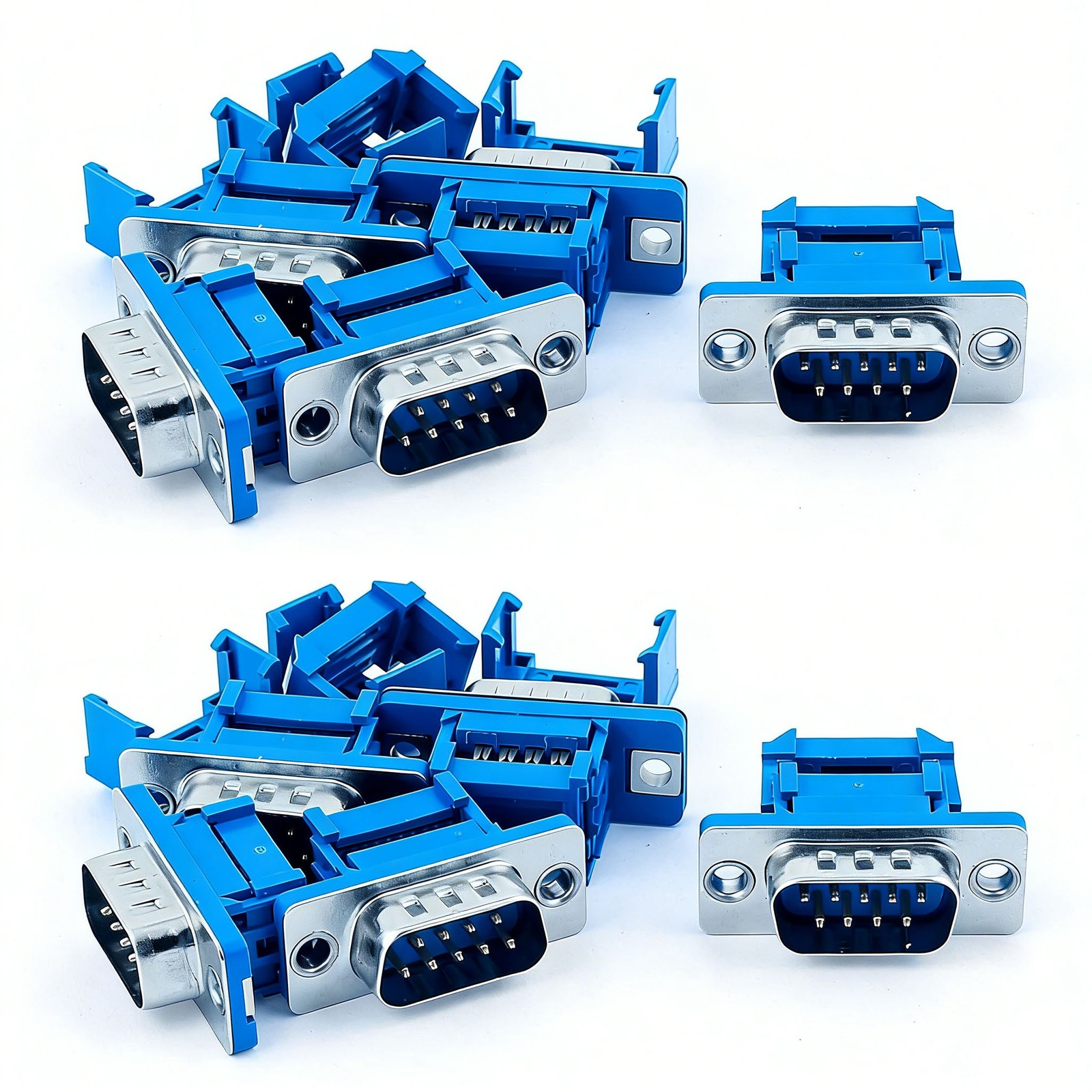 10Pcs D-SUB 9 Pin Male IDC Type Adapter Connector For Flat Ribbon Cable DB9 9P
