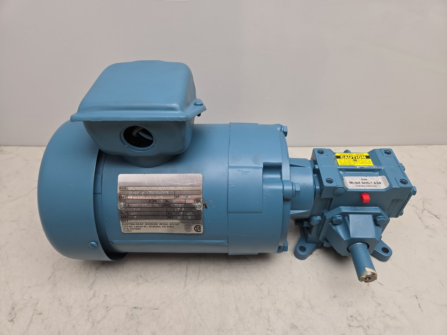 Electra Gear 1/4Hp Gearmotor 3Ph 1750Rpm 460V Gear Reducer CK25GTC-13AL SC520RN