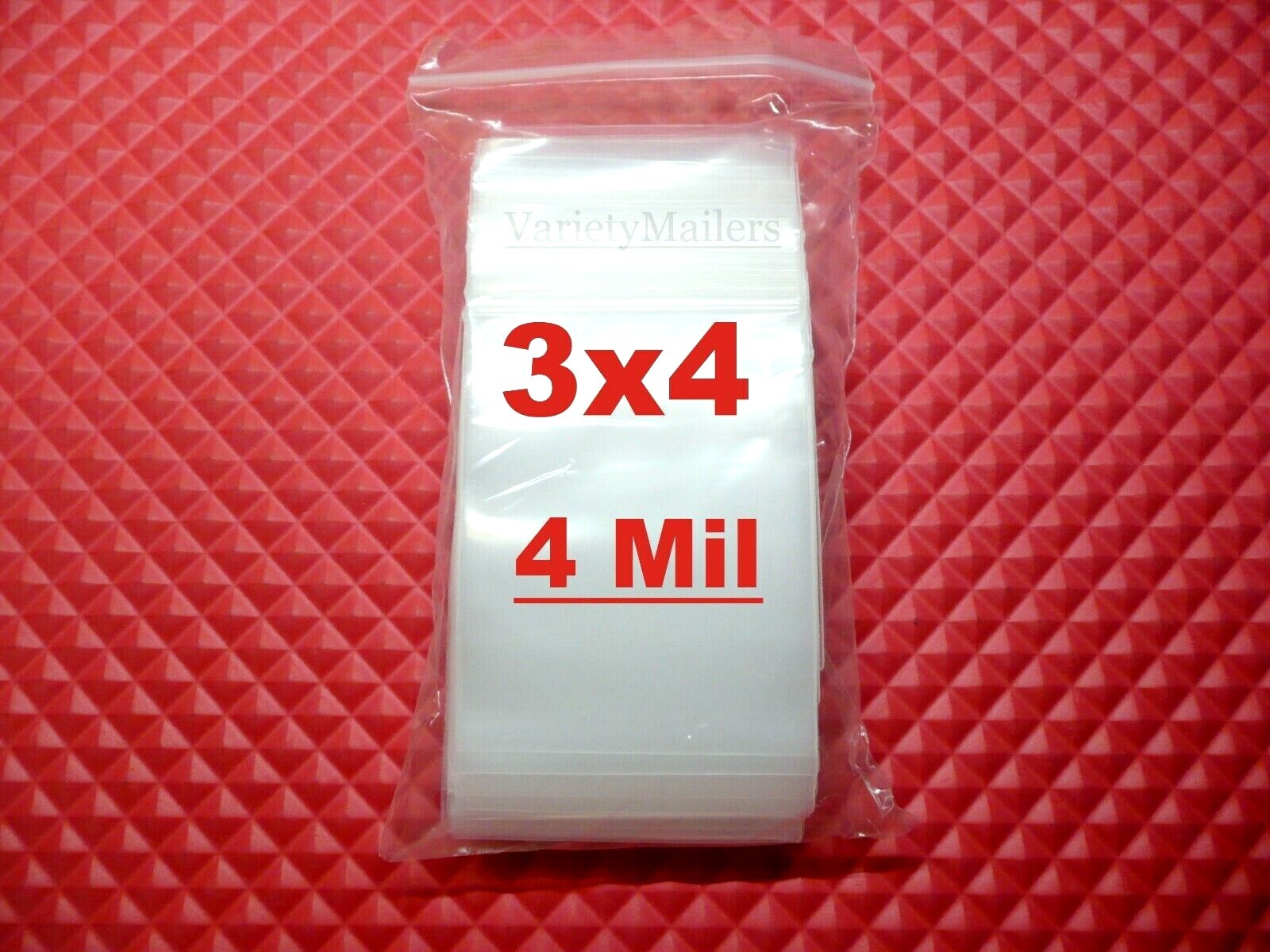 100 Reclosable Storage Bags 3”x 4” Clear 4 Mil THICK Food Grade Zip-Top Bags