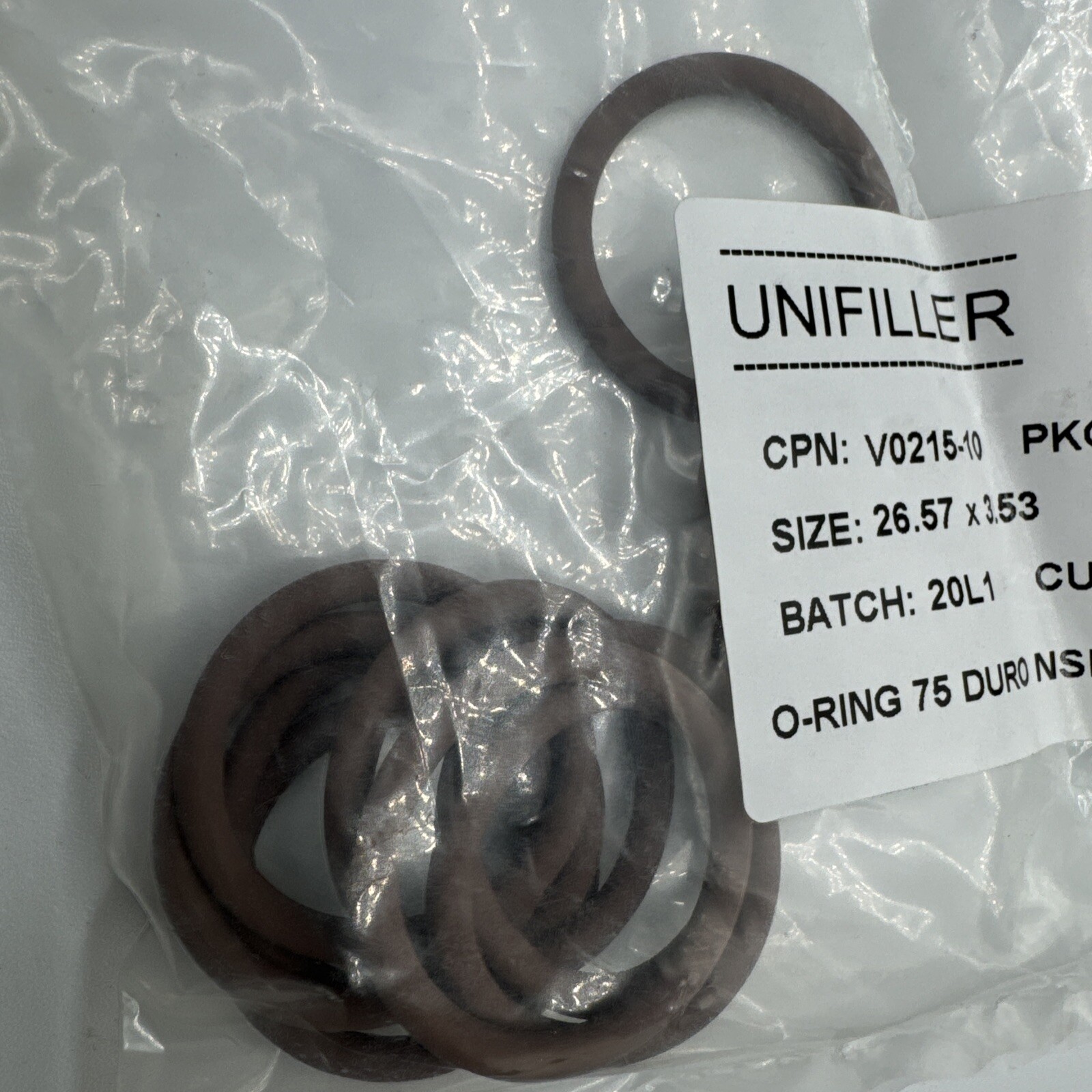 Unifiller V0215-10 O-RING FOOD SERVICE 215 10PK