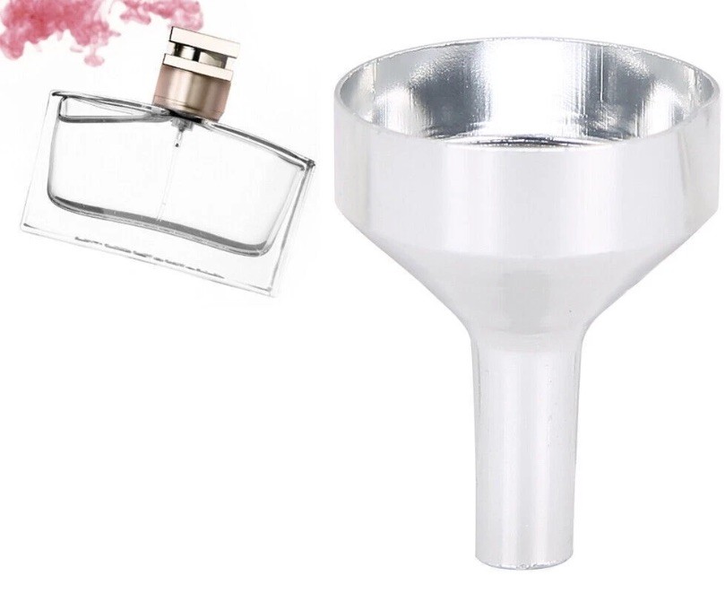 1 One Aluminum Perfume Funnel Spice Funnel Mini Silver Powder Tiny Metal Funnel