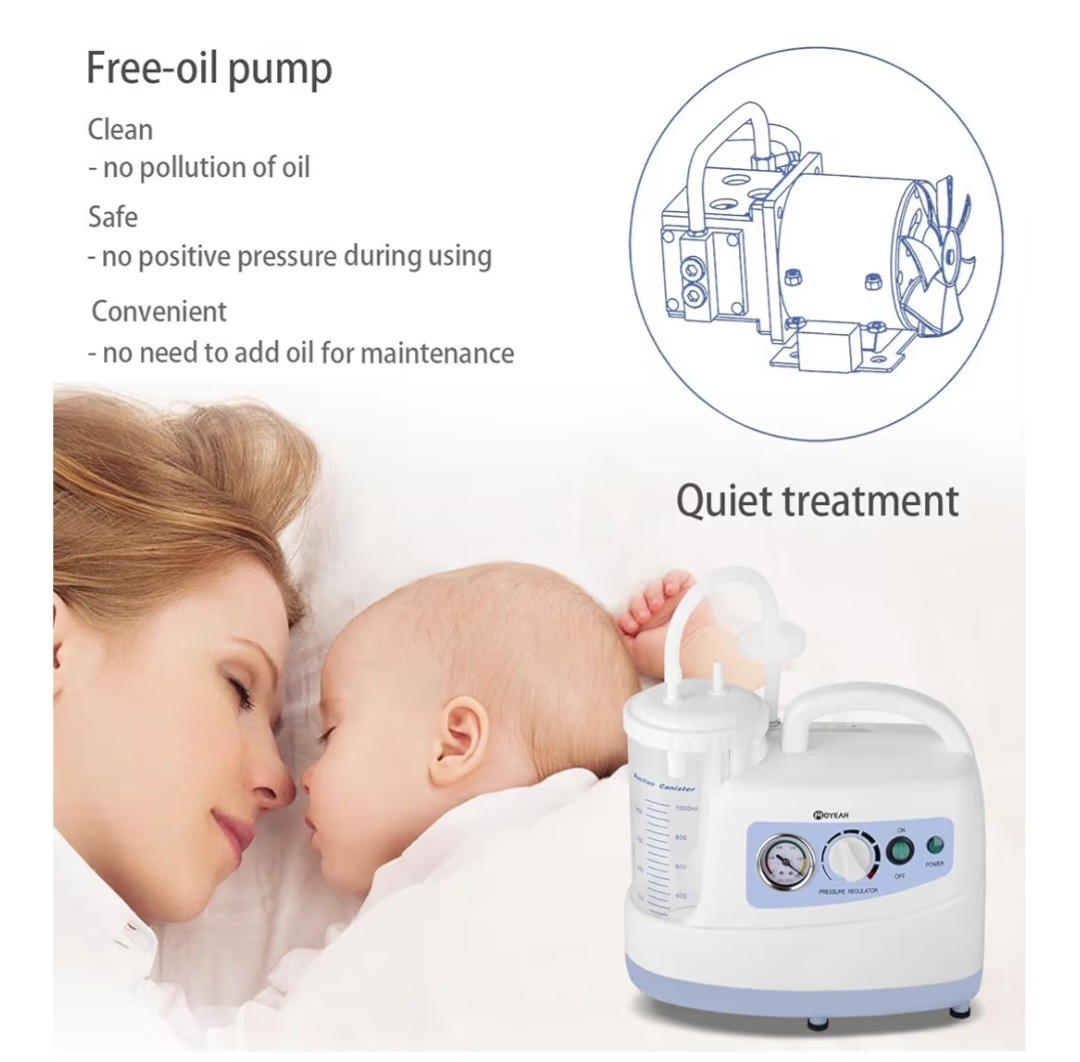 Portable Phlegm Suction Pump with Regulator Valve and Vacuum Gauge