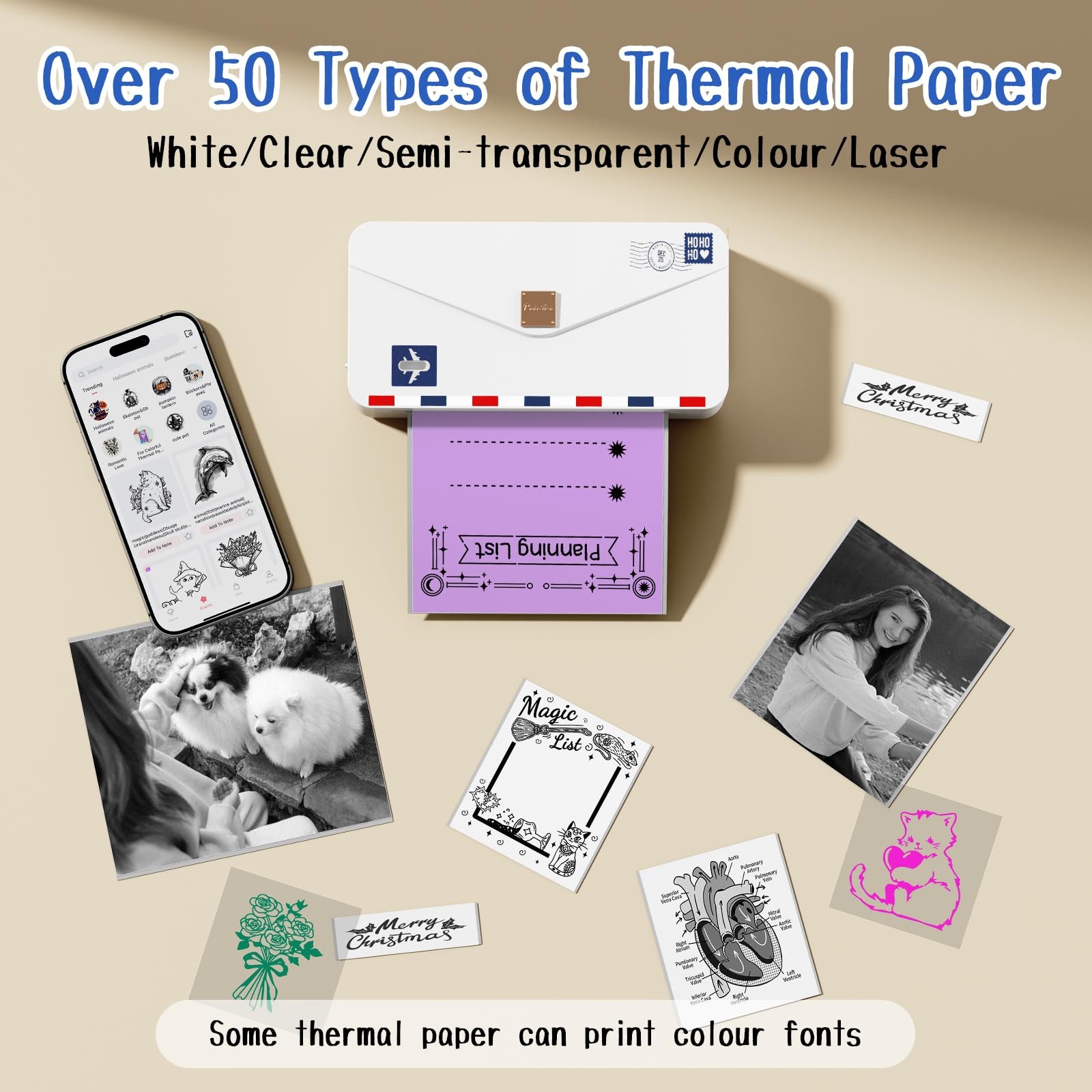 Phomemo Portable Thermal Printer M04As Ai Smart Printer 4 Inch Mini Sticker