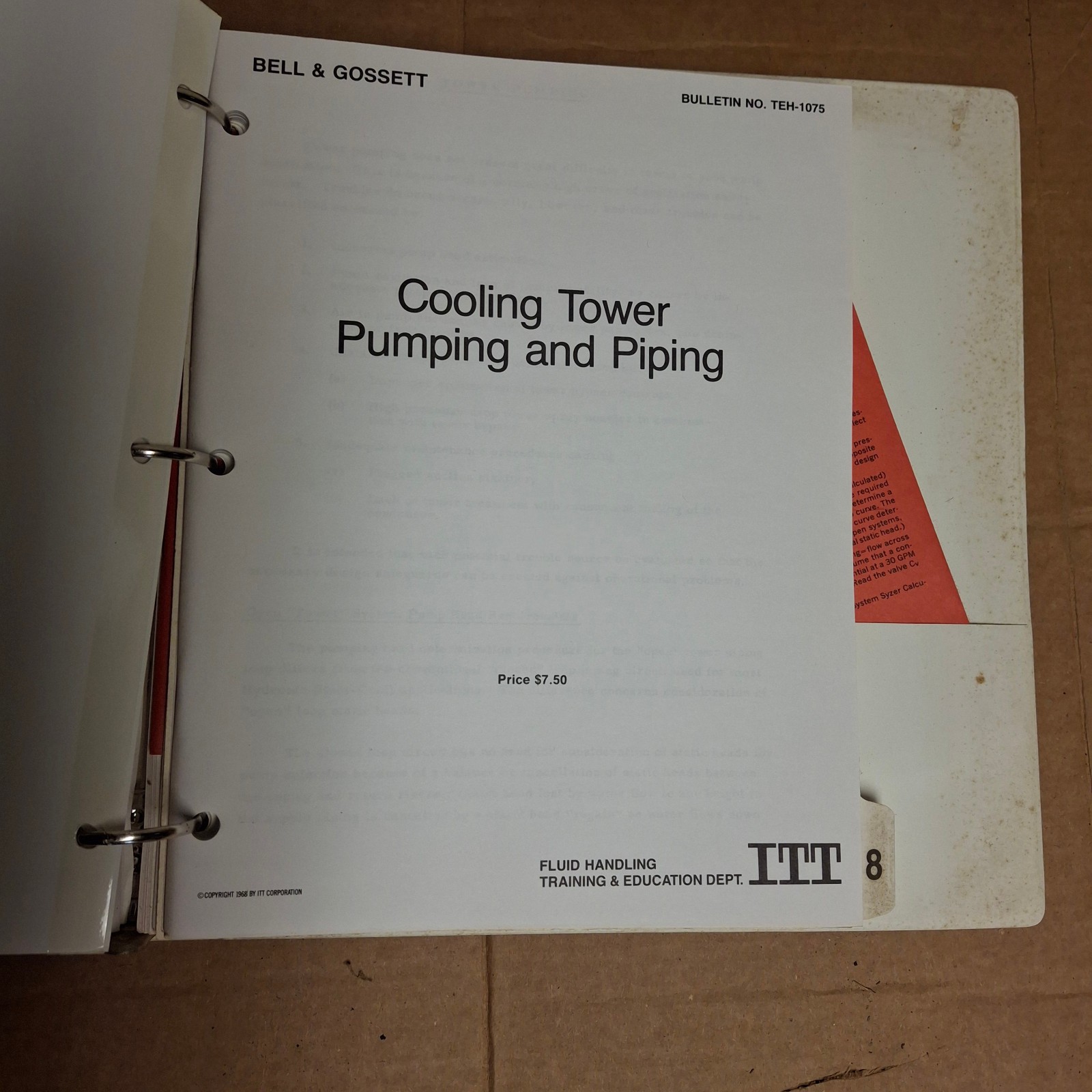 Bell & Gossett/ITT/Hydronic System Maintenance Training Manual/Loose Leaf Binder