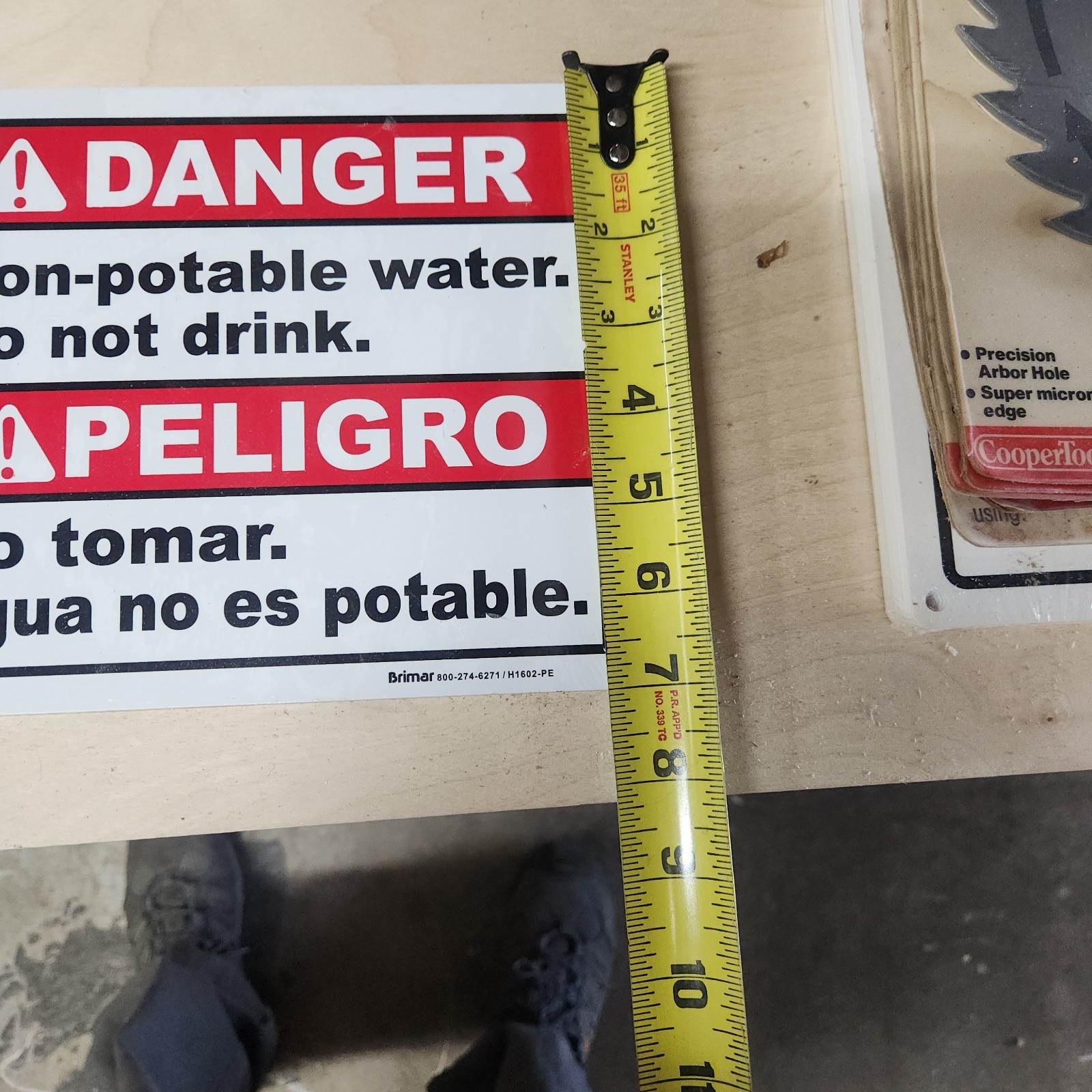 Bilingual Non-Potable Water Danger Sign Aluminum. 7″x14″ NEW