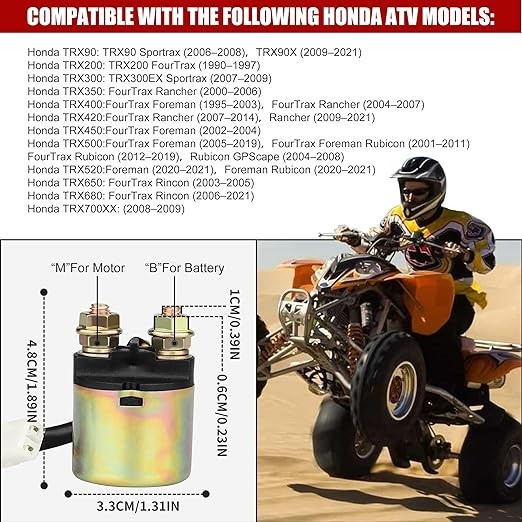 Starter Solenoid Relay for TRX350 Rancher 2000-2006 / TRX420 Rancher 2009-2014 /