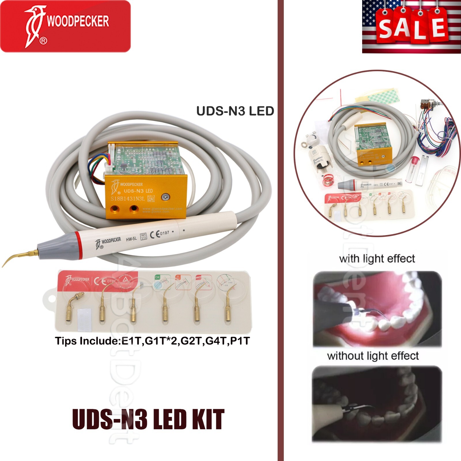 Woodpecker UDS-N2/N3 LED Ultrasonic Piezo Scaler Built in For Dental Chair EMS