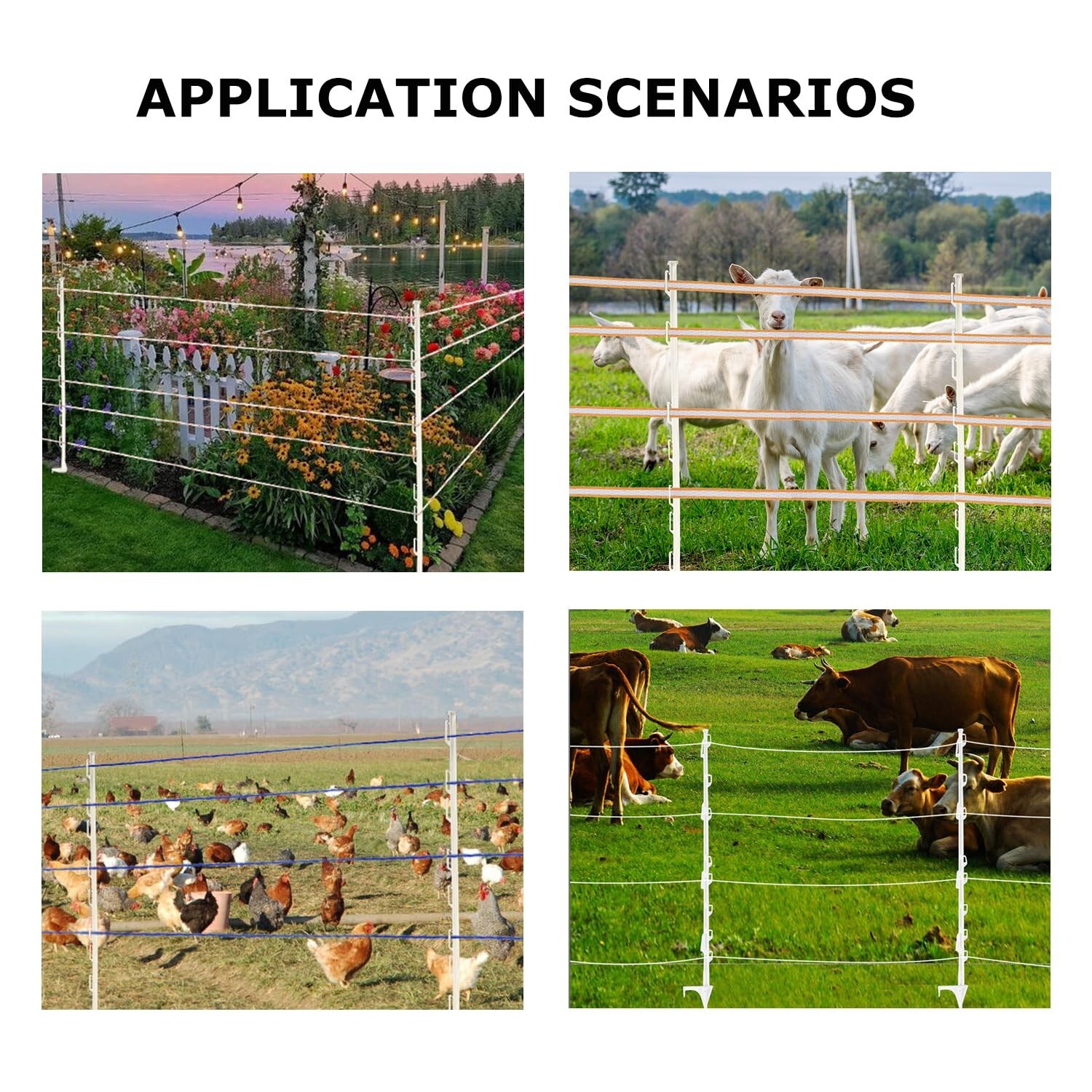 50-Pack 48″ Step-in Posts with Clips – Reinforced Poly with Galvanized Spike – E