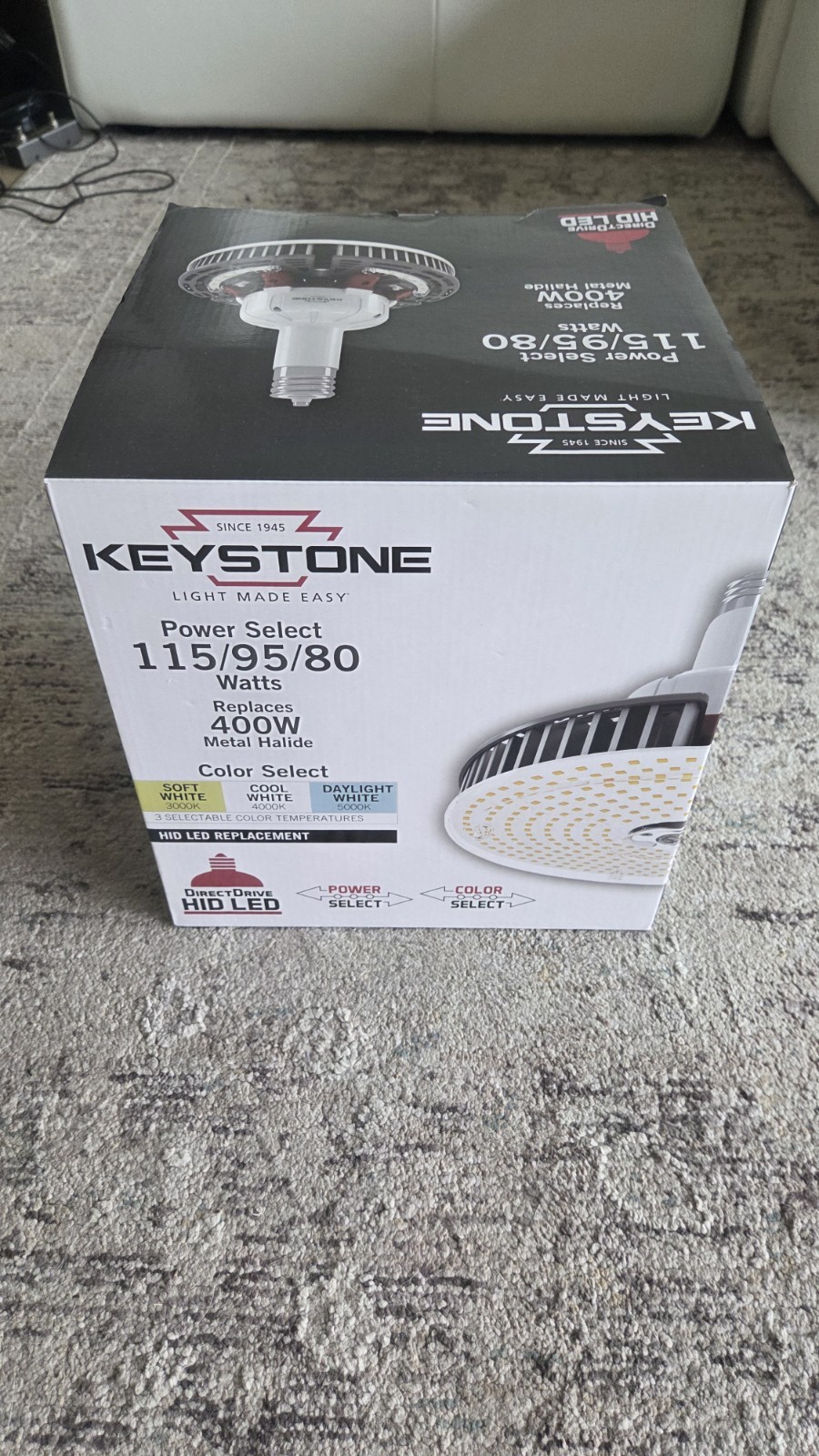 B3 Keystone LED HID High Bay Retrofit 400W Light KT-LED115PSHID-V-EX39-8CSB-D