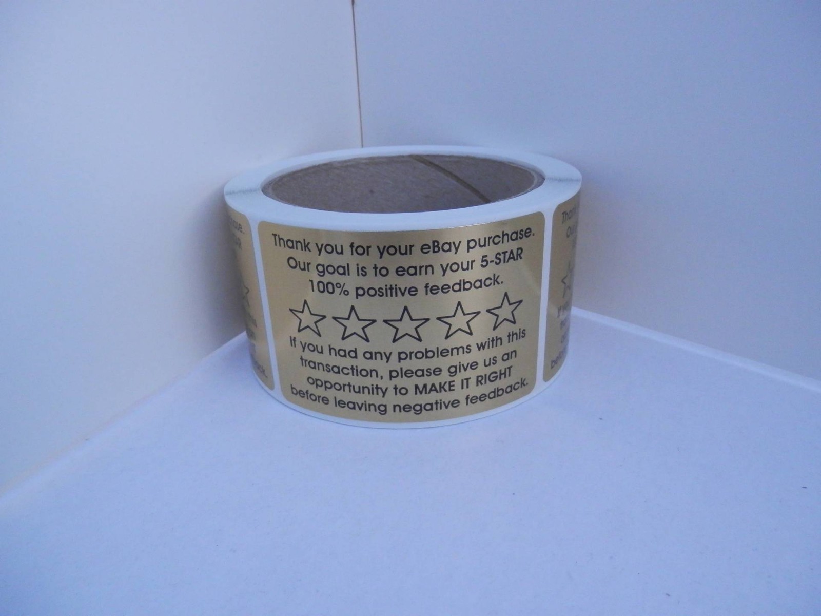 Thank You for your eBay Purchase 2×3 sticker label gold foil 250/rl