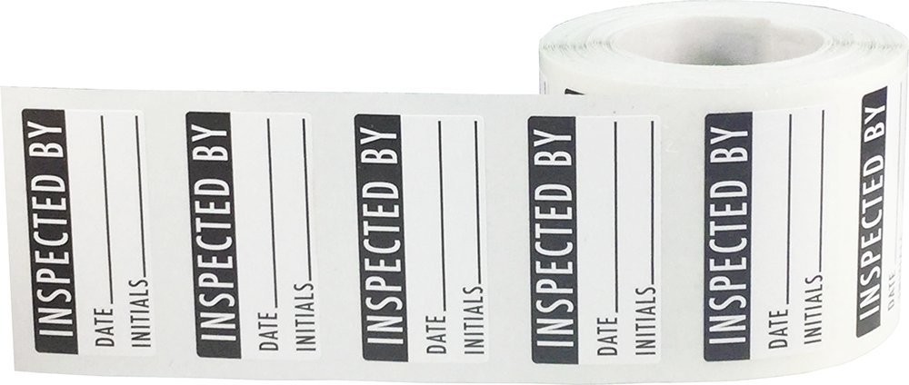 Instocklabels.Com Inspected By Rectangle Labels 0.75 X 1.5 Inch Adhesive