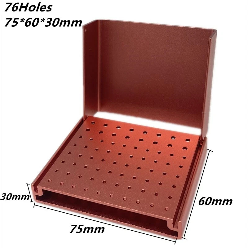 76 Holes Dental Bur Stand Speed FG/RA CA Burs Prophy Brush Cup Holder Block Box