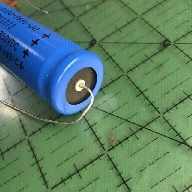 220uF 350v Sprague Electrolytic Axial Capacitor 39DX227F350JT4 AMP Tested 4