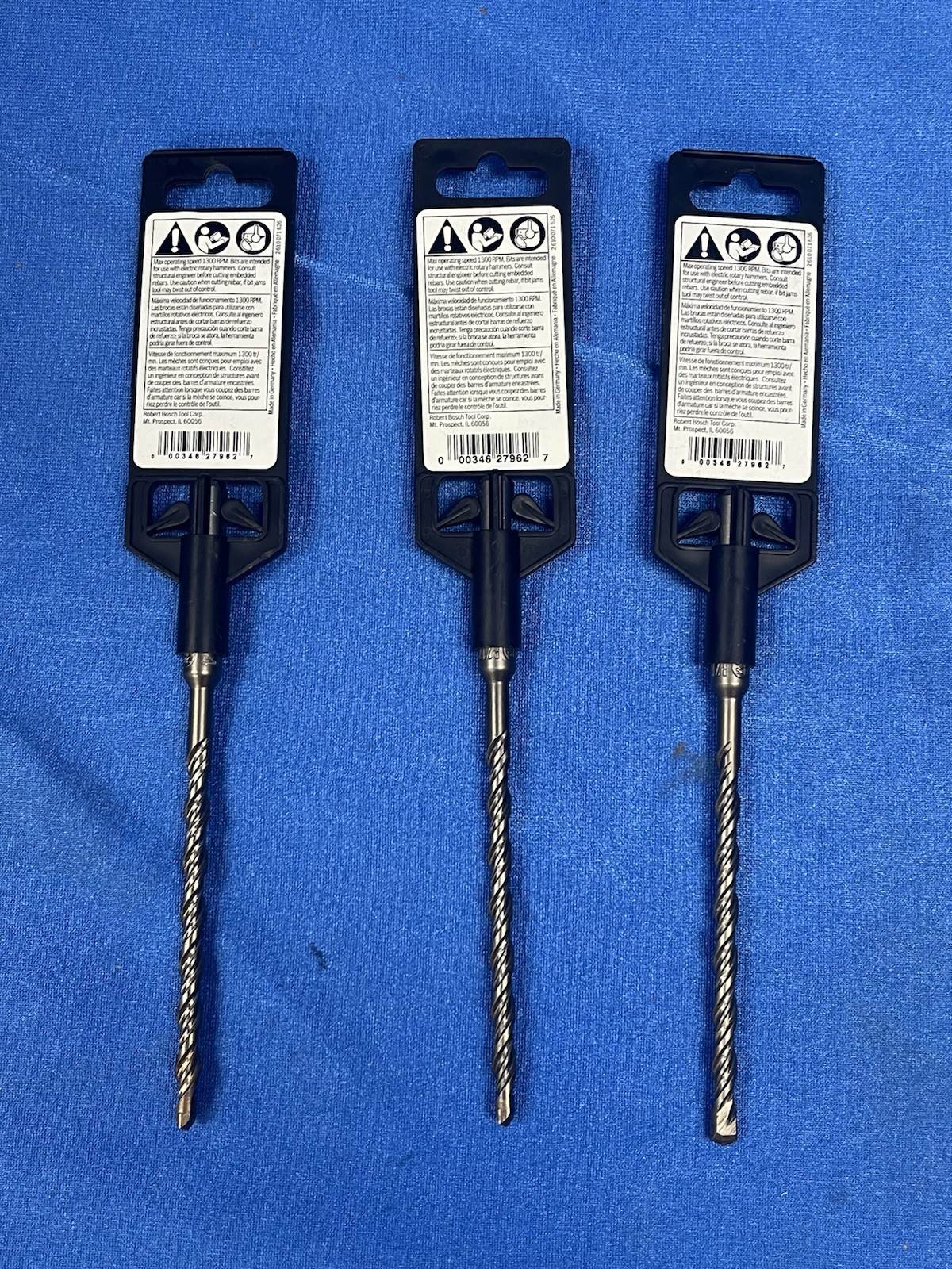 Bosch HC2041 Bulldog 1/4 in x 6 in SDS-Plus Masonry Bit 3Pk New Open Box