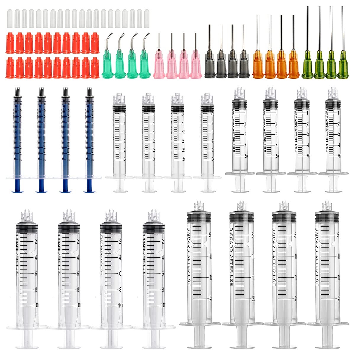 Glue Applicator Syringe with Blunt Tip Needle and Cap, for Liquid, Glue, Ink,
