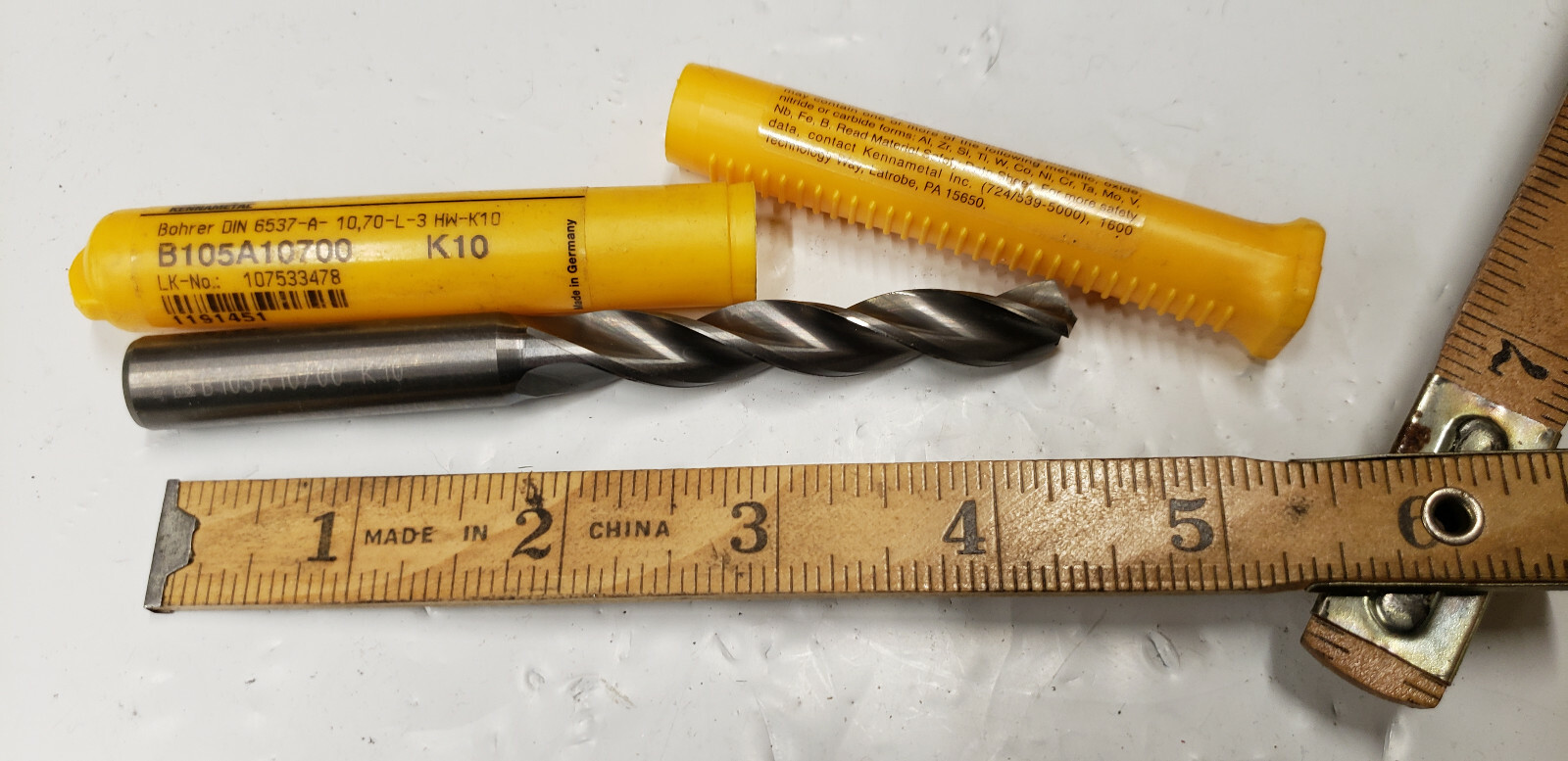 Kennametal 1191451 B105A10700 K10 Solid Carbide TF drill Bit