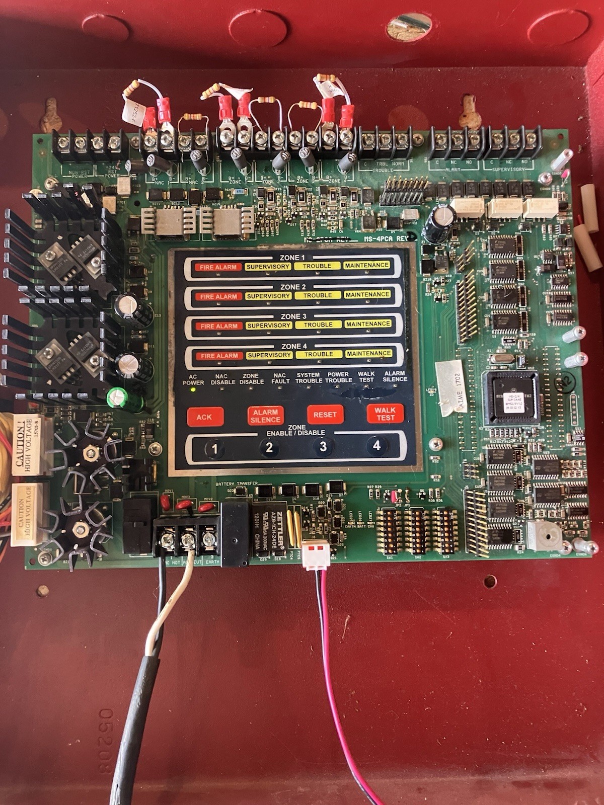 Fire-Lite MS-4 Fire Alarm Control Panel Fire Alarms MS-4PCA