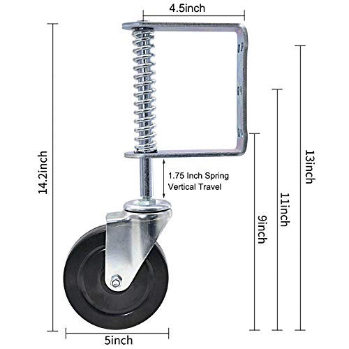 250Lb 5-Inch Heavy Duty Gate Caster – Durable Powder-Coated Steel & Rubber Wheel