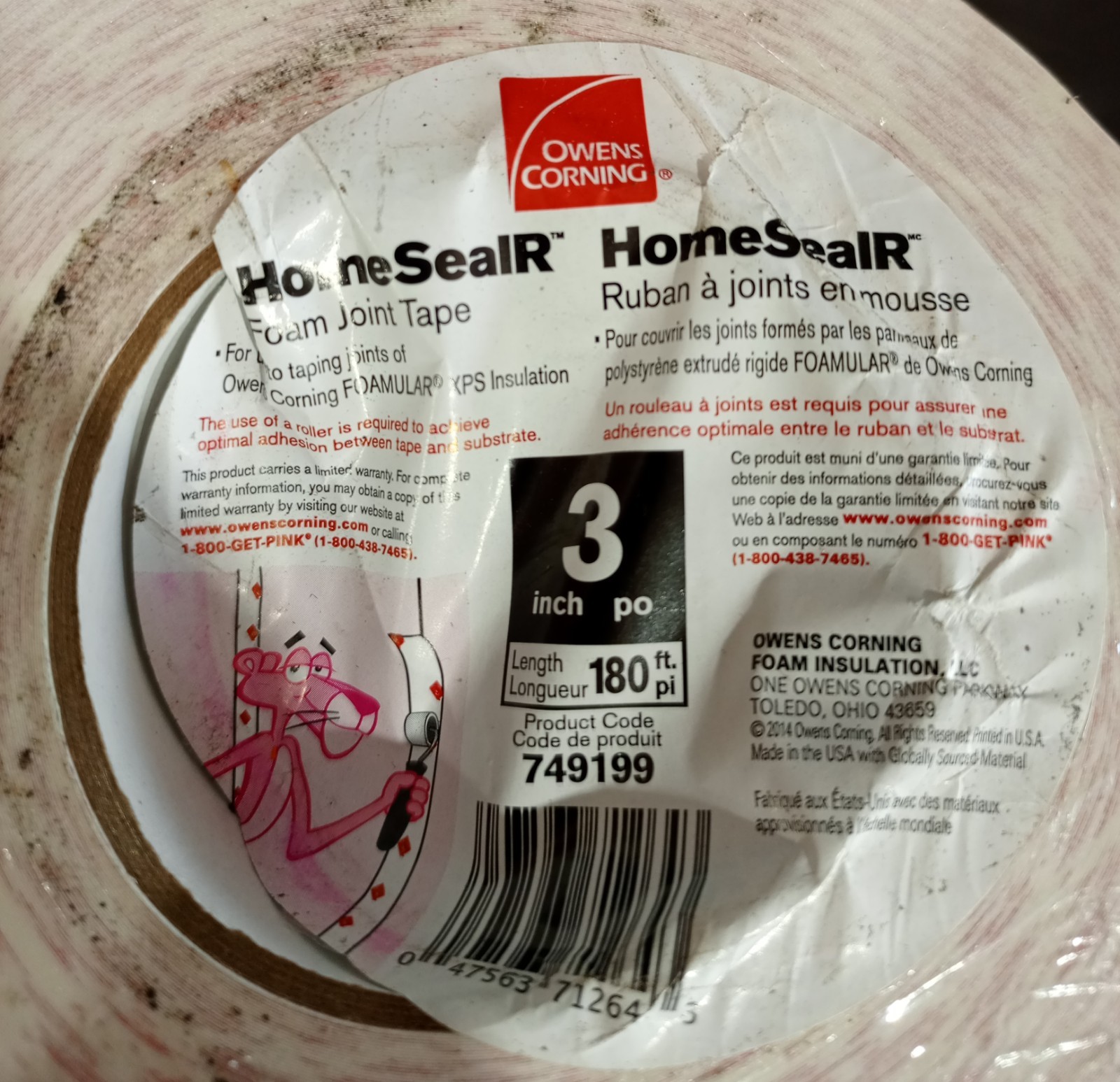 Lot Of 3 Owens Corning Home Seal 749199 3″ Foam Joint Tape