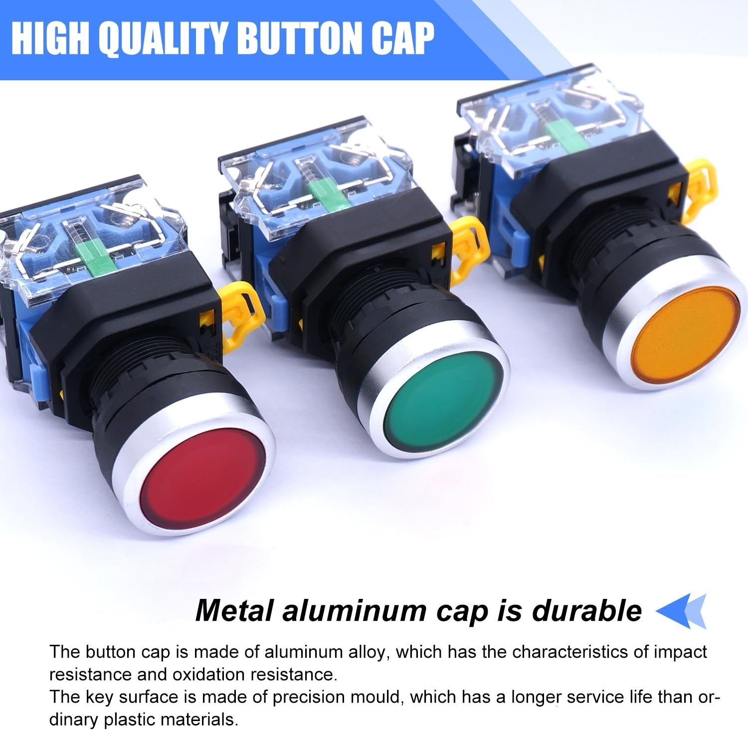 Taiss 3 Pack 22mm Momentary Push Button Switch 10A 440V DPST