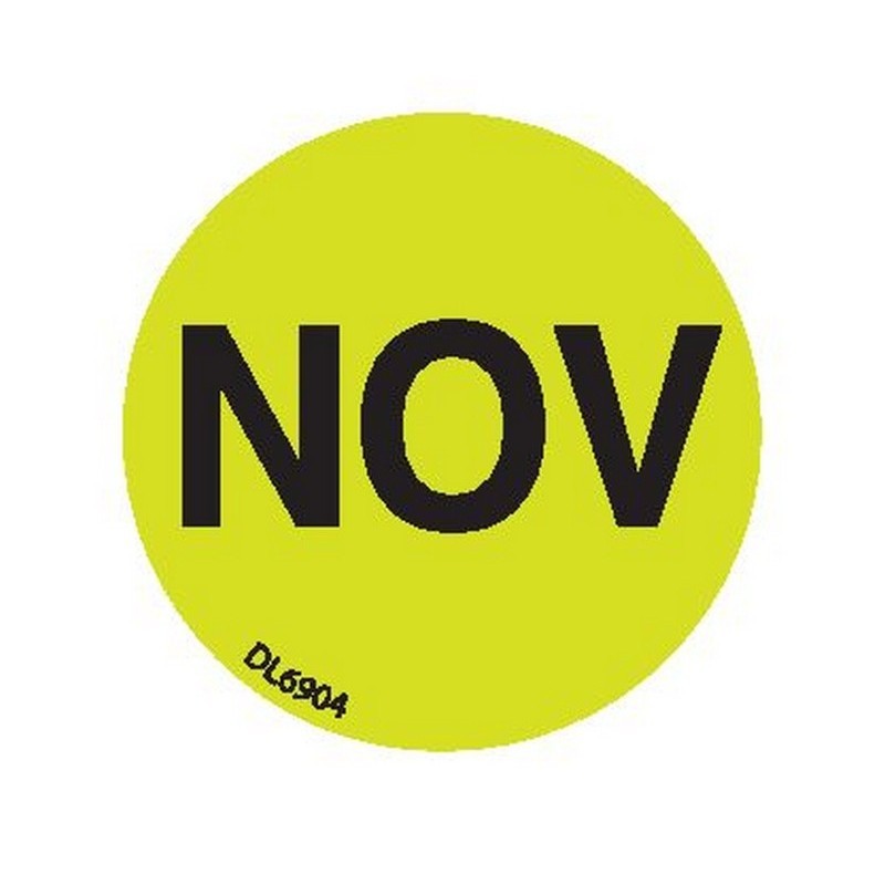 1″ Diameter «Nov» Months of the year labels (500 per Roll)