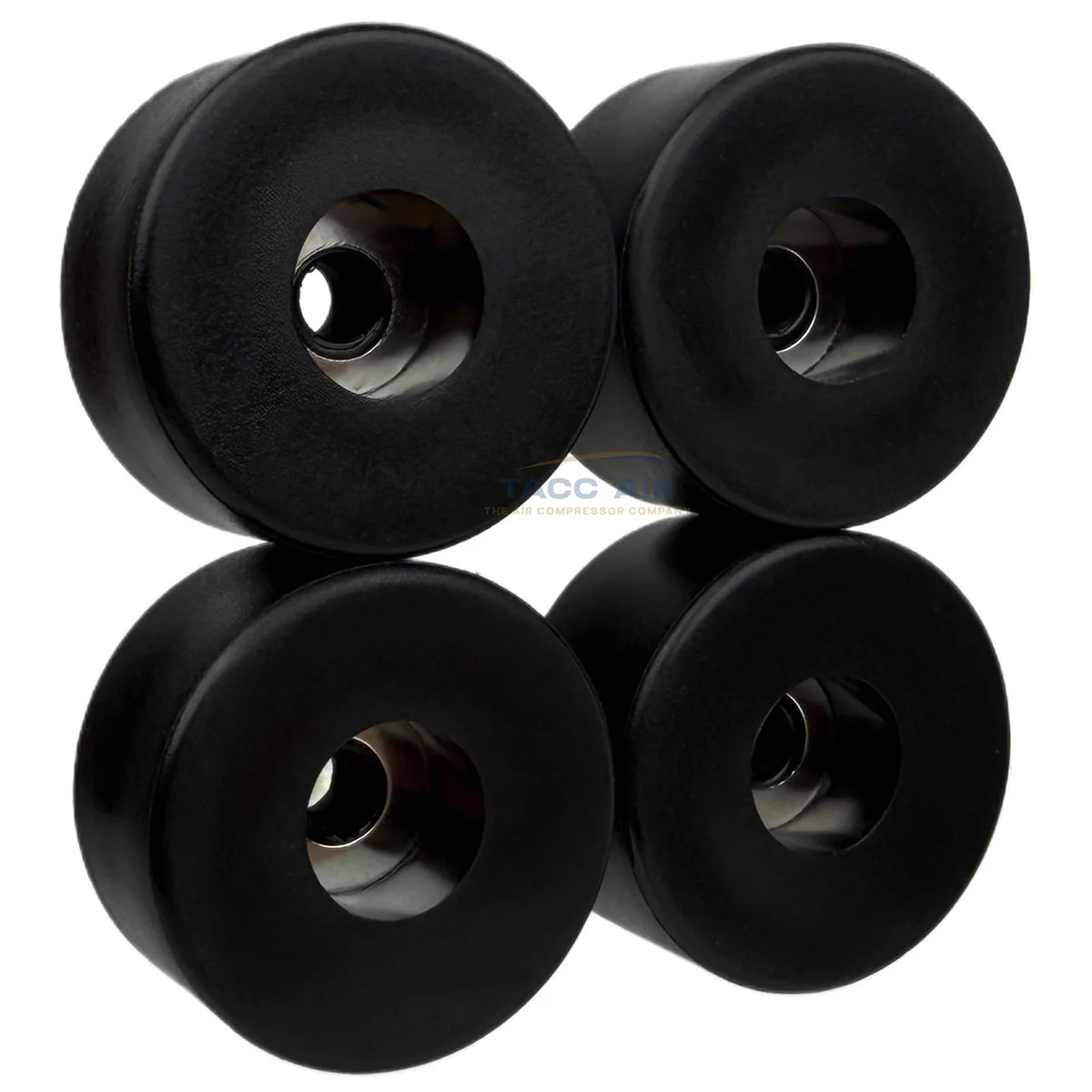 4 PC Pack 1.5″ x 3/4″ Round Air Compressor Rubber Feet / Foot Vibration Pad Set