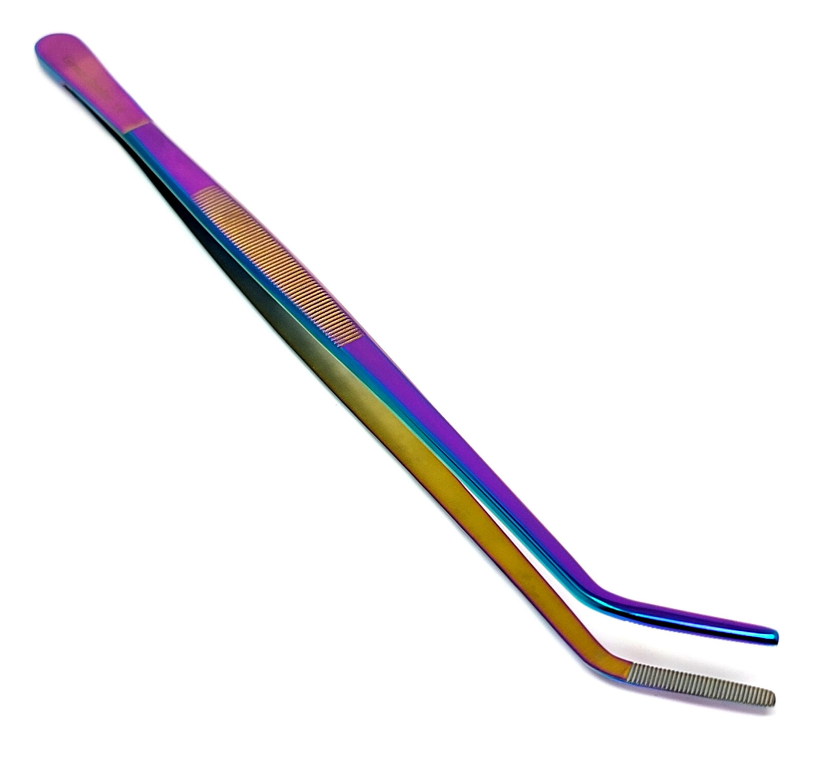 THUMB DRESSING FORCEPS BLUNT SERRATED 12» ANGLED TWEEZERS GERMAN STAINLESS CE