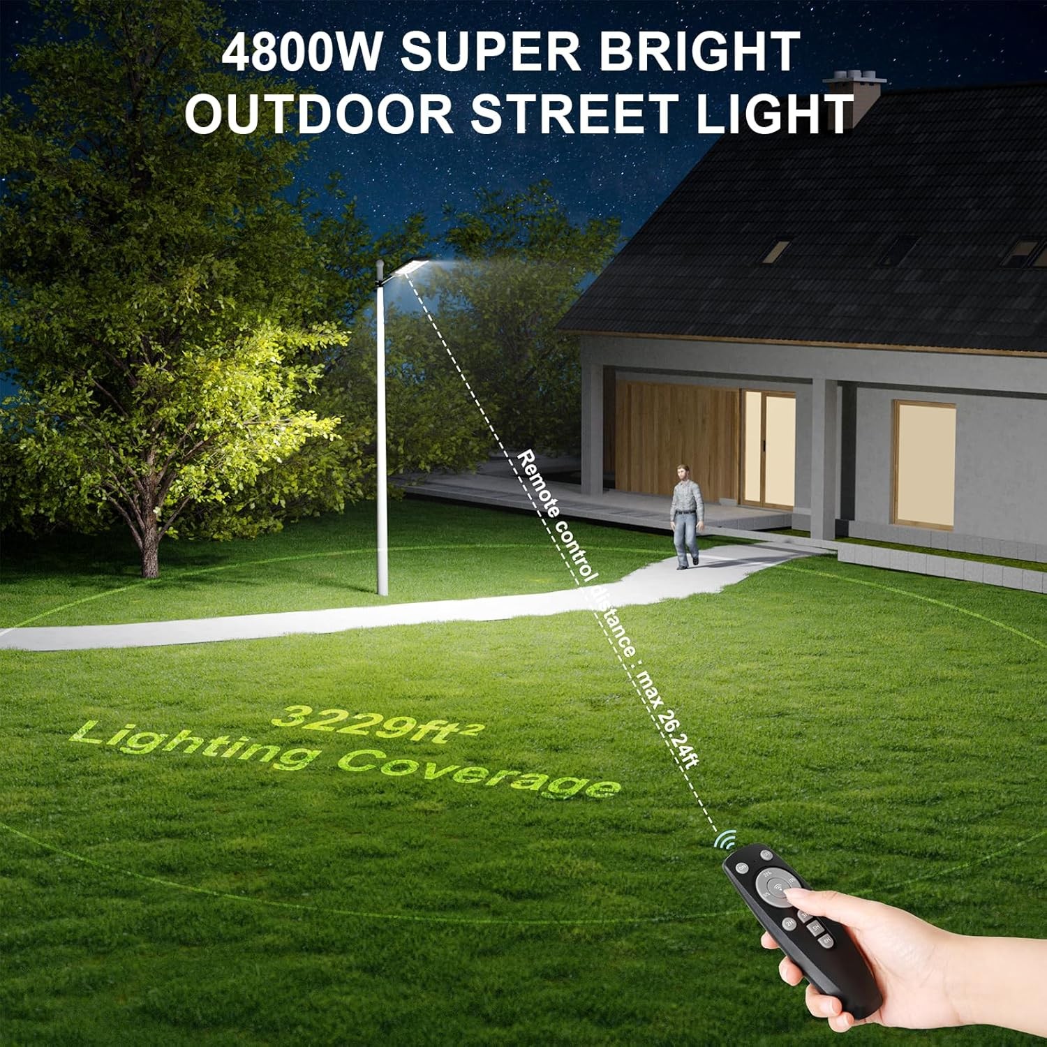 Solar Street Lights Outdoor 160000LM Waterproof IP66 For Driveway Parking Lot US