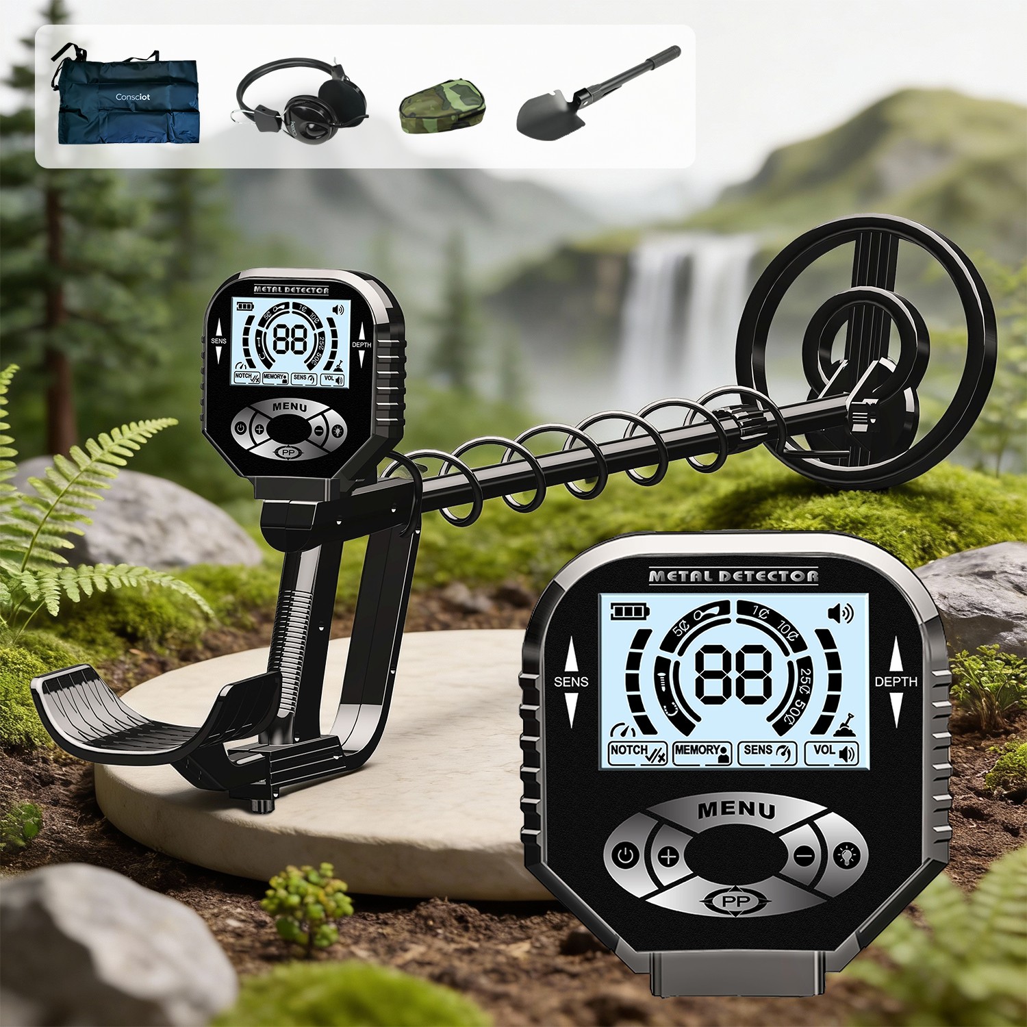 Metal Detector for Adults Professional, Pinpoint Metal Detector with LCD Disp…
