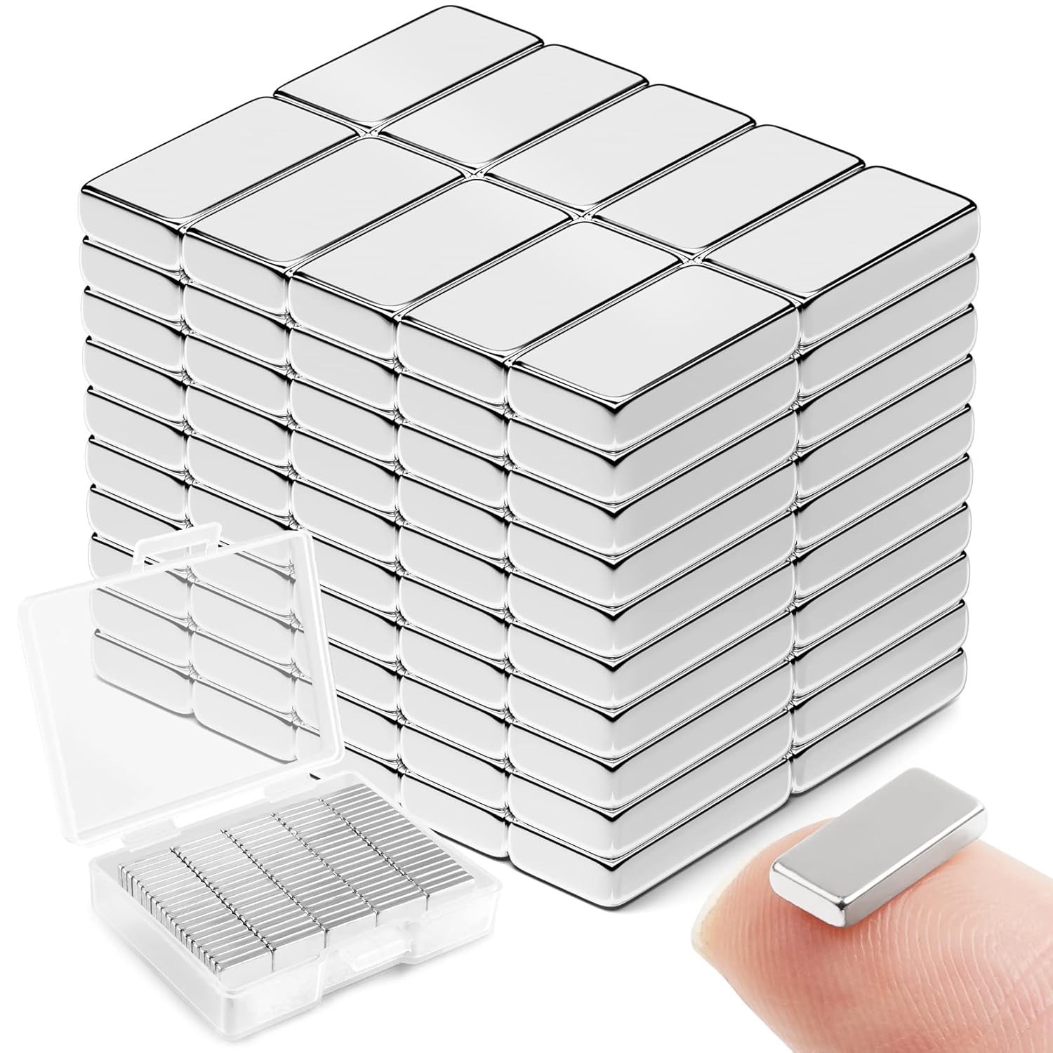 100Pcs Strong Neodymium Magnets Bar, Heavy Duty Rare Earth Magnets, Rectangul…