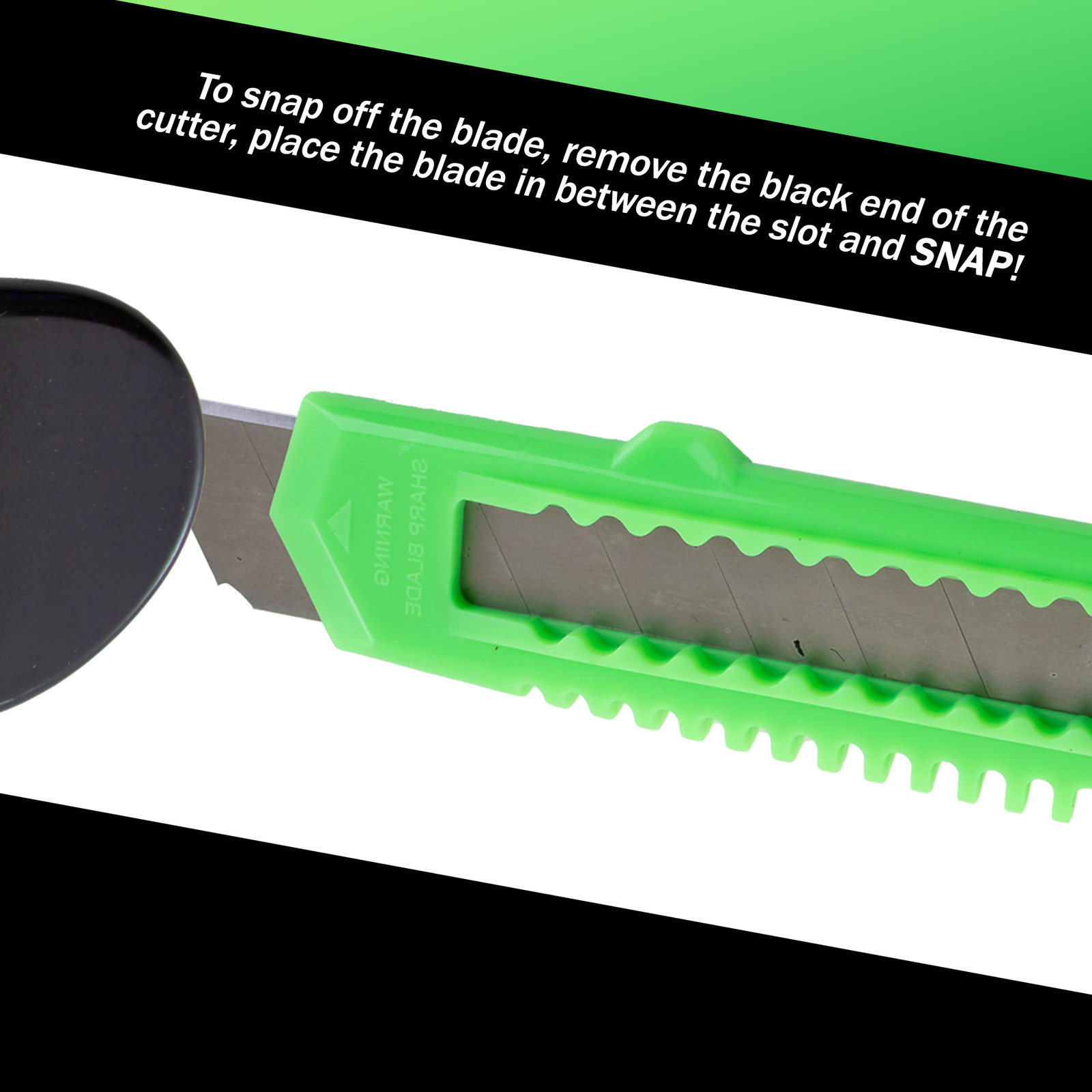 10 Box Cutter Utility Knife Retractable Snap off Razor Blade DARK GREEN NEON