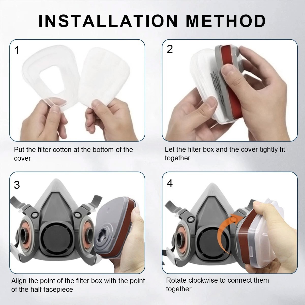 PRO 6200 Half Face Gas Mask Cover Painting Spraying Respirator Work Facepiece