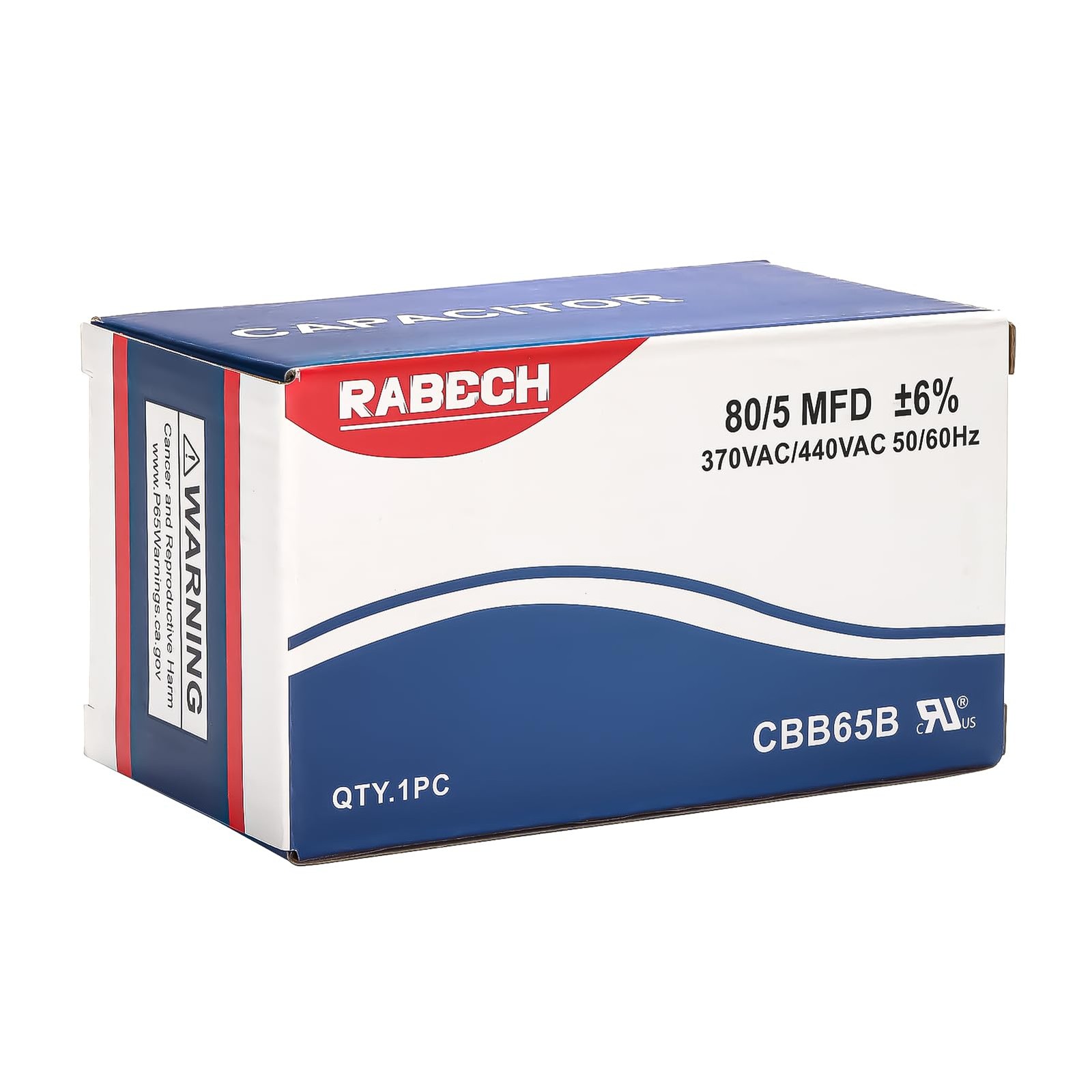 RABECH 80/5uF 80/5MFD AC Capacitor CBB65B 80 5 uF MFD 80+5uF 370V/440V Round …