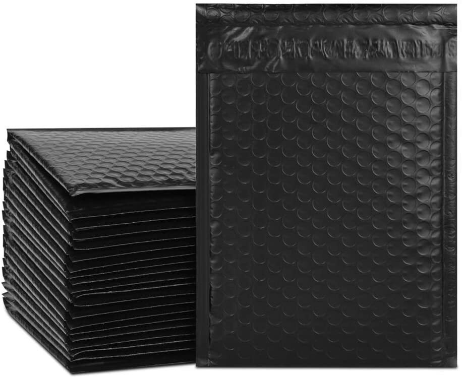 4″ x 8″#000 Black Poly Bubble Mailers Self Seal Padded Envelope Shipping
