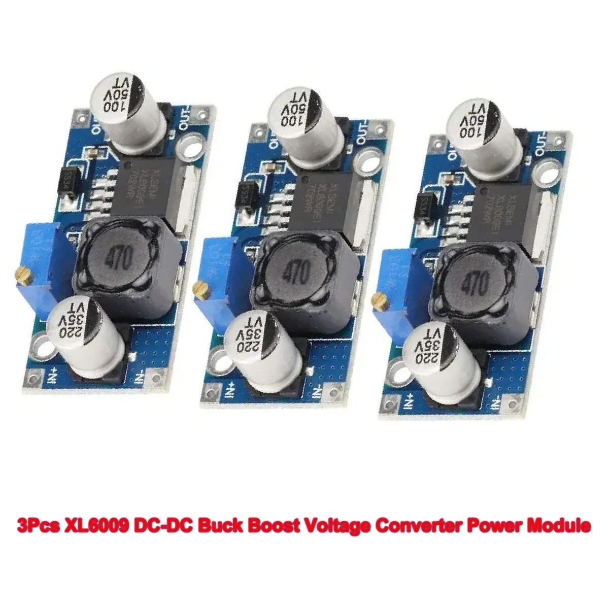 3pc XL6009 Boost Buck Module DC-DC adjustable Voltage Converter Power Supply