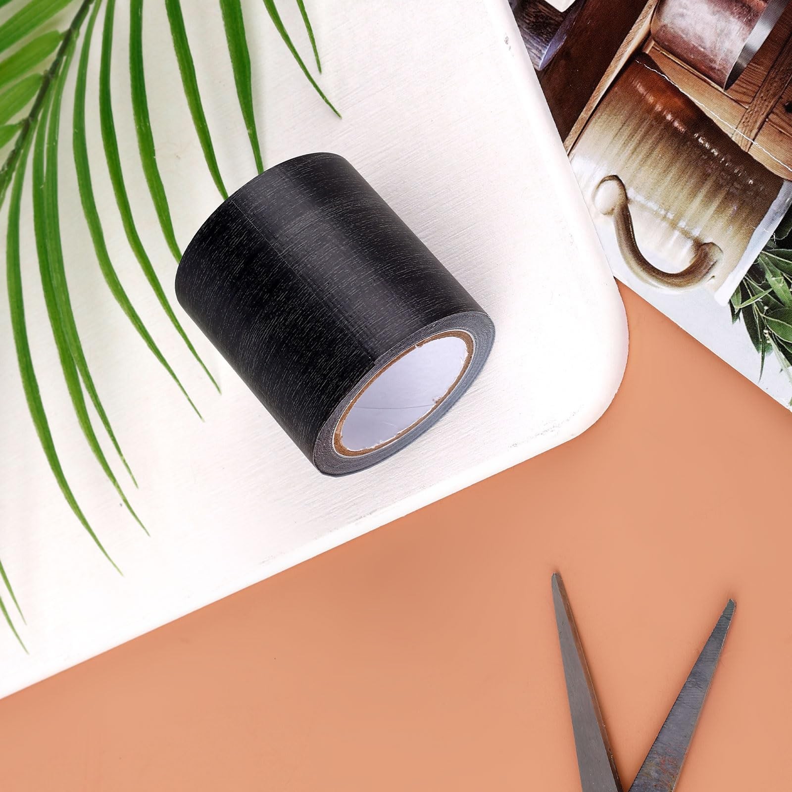 PEUTIER Wood Grain Repair Tape, 2.2in x 15ft, Black, Adhesive